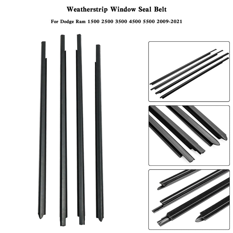 Weatherstrip Window Seal Belt For Dodge Ram 1500 2500 3500 4500 5500 2009-2021