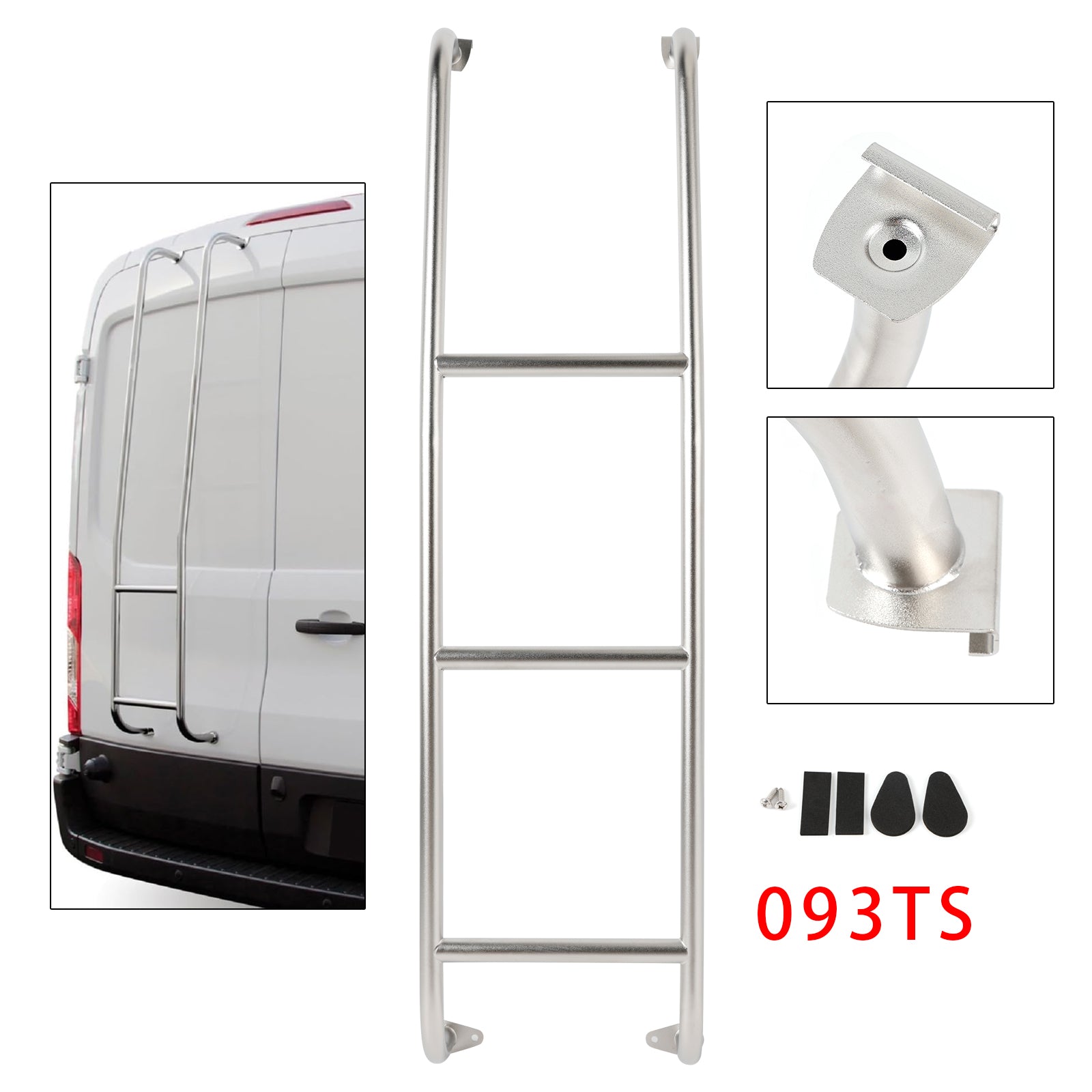 093TS Stainless Steel 3-Step Van Ladder For Ford Transit Low Roof Vans 2014-2026