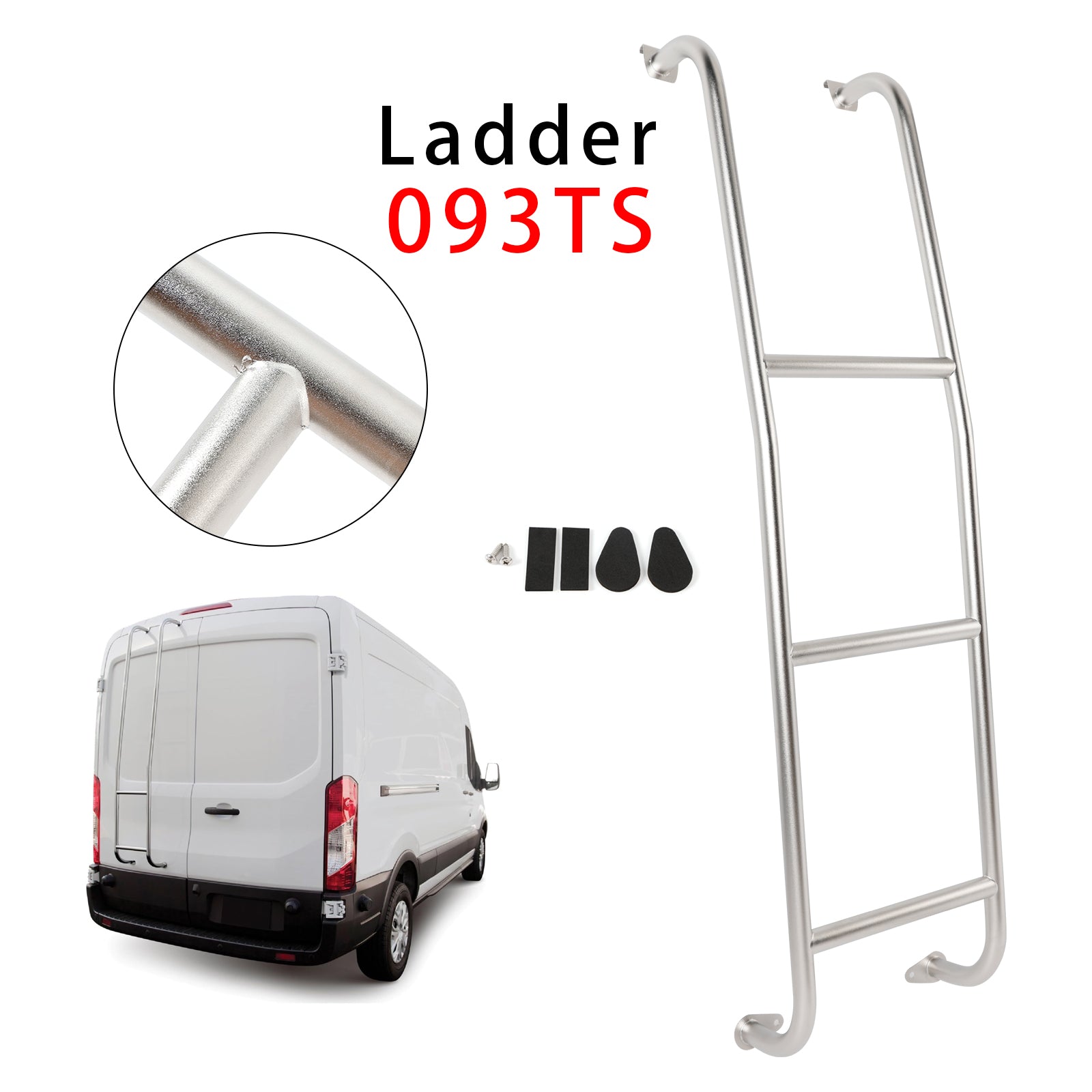 093TS Stainless Steel 3-Step Van Ladder For Ford Transit Low Roof Vans 2014-2026