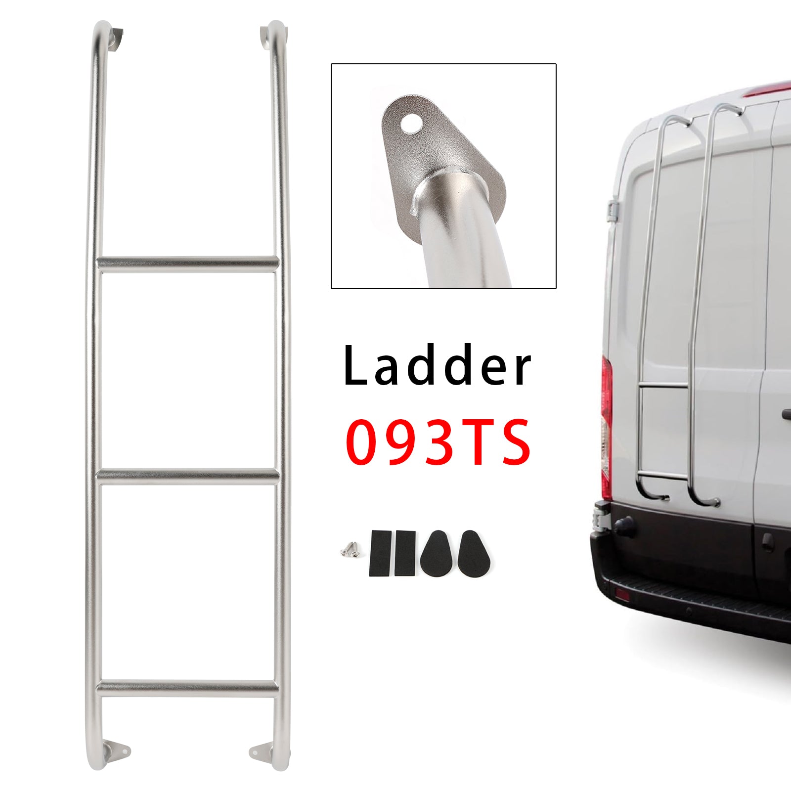 093TS Stainless Steel 3-Step Van Ladder For Ford Transit Low Roof Vans 2014-2026