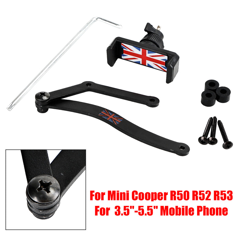 360▲Rotation Car Mobile Phone Holder Mount for Mini Cooper R50 R52 R53 Red