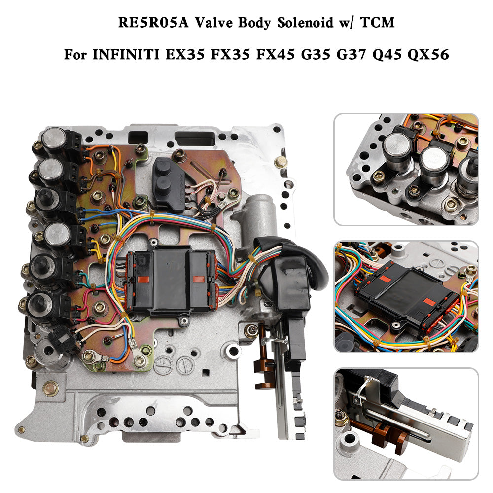 2002-2006 INFINITI Q45 / 2004-2010 INFINITI QX56 RE5R05A Valve Body Solenoid w/ TCM