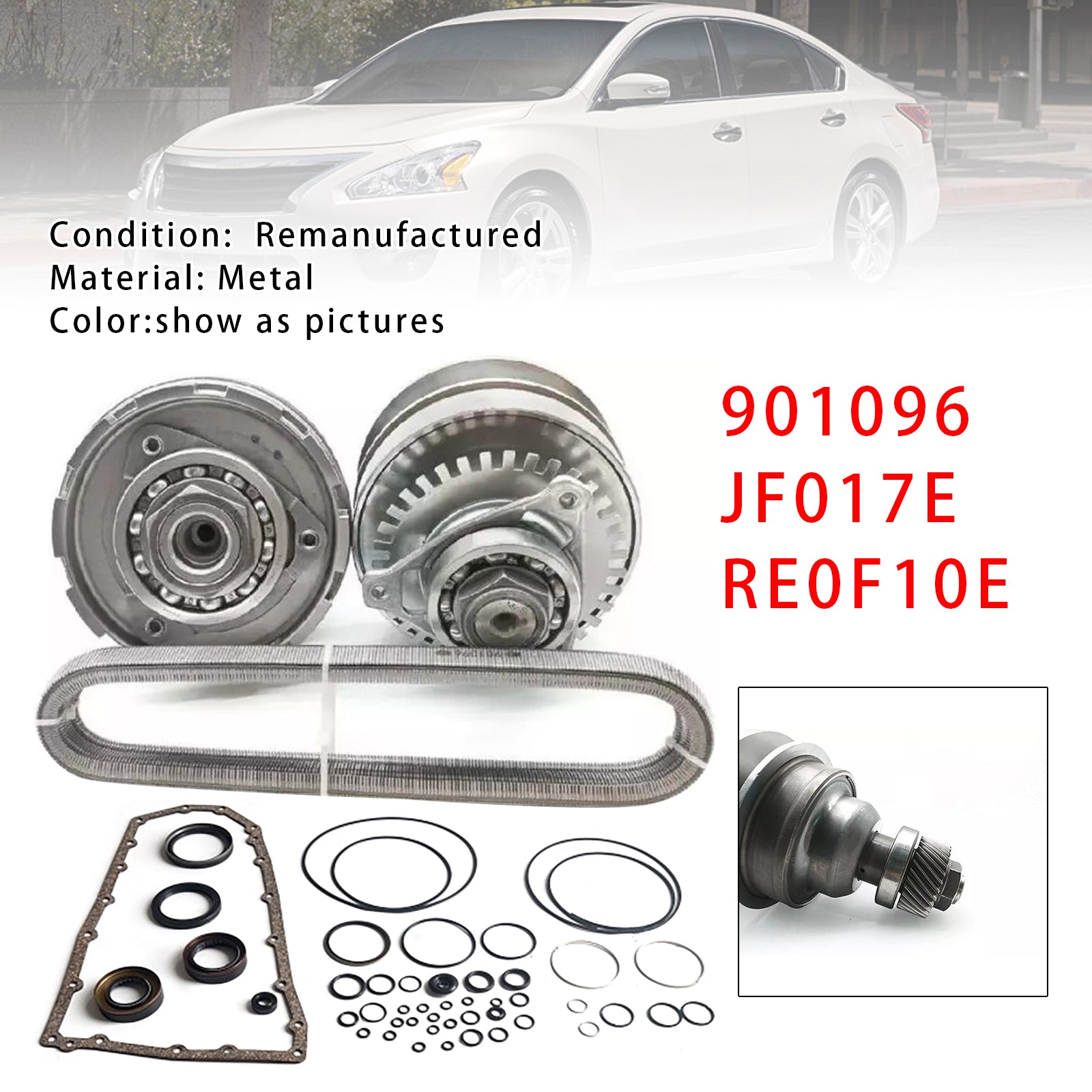 2013-2014 NISSAN TEANA 2.5L 3.5L RE0F10E JF017E CVT Transmission Master Rebuild Kit W/Chain Belt 30T