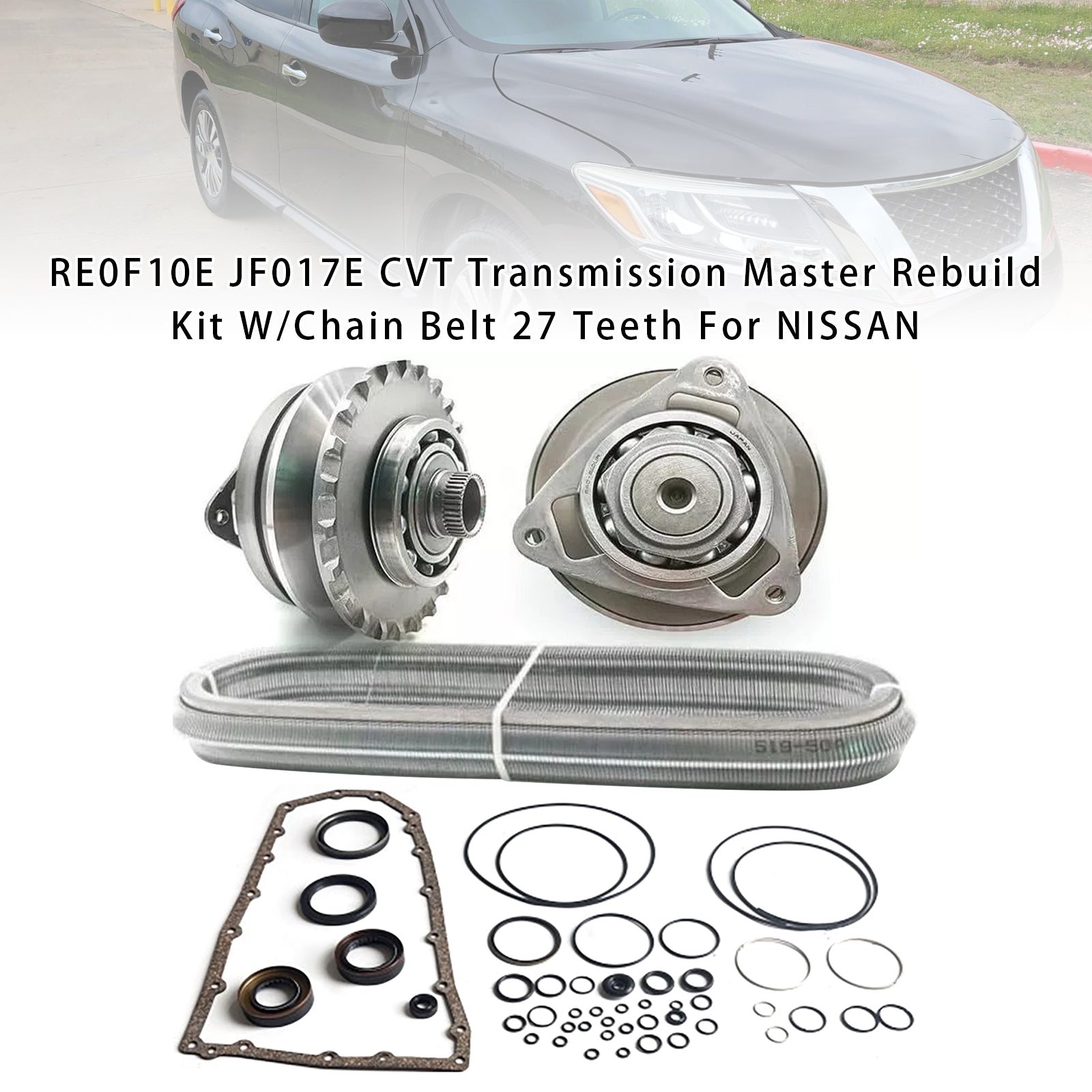 2015-2017 Quest 3.5l RE0F10E JF017E CVT Transmission Master Rebuild Kit W/Chain Belt 27 T