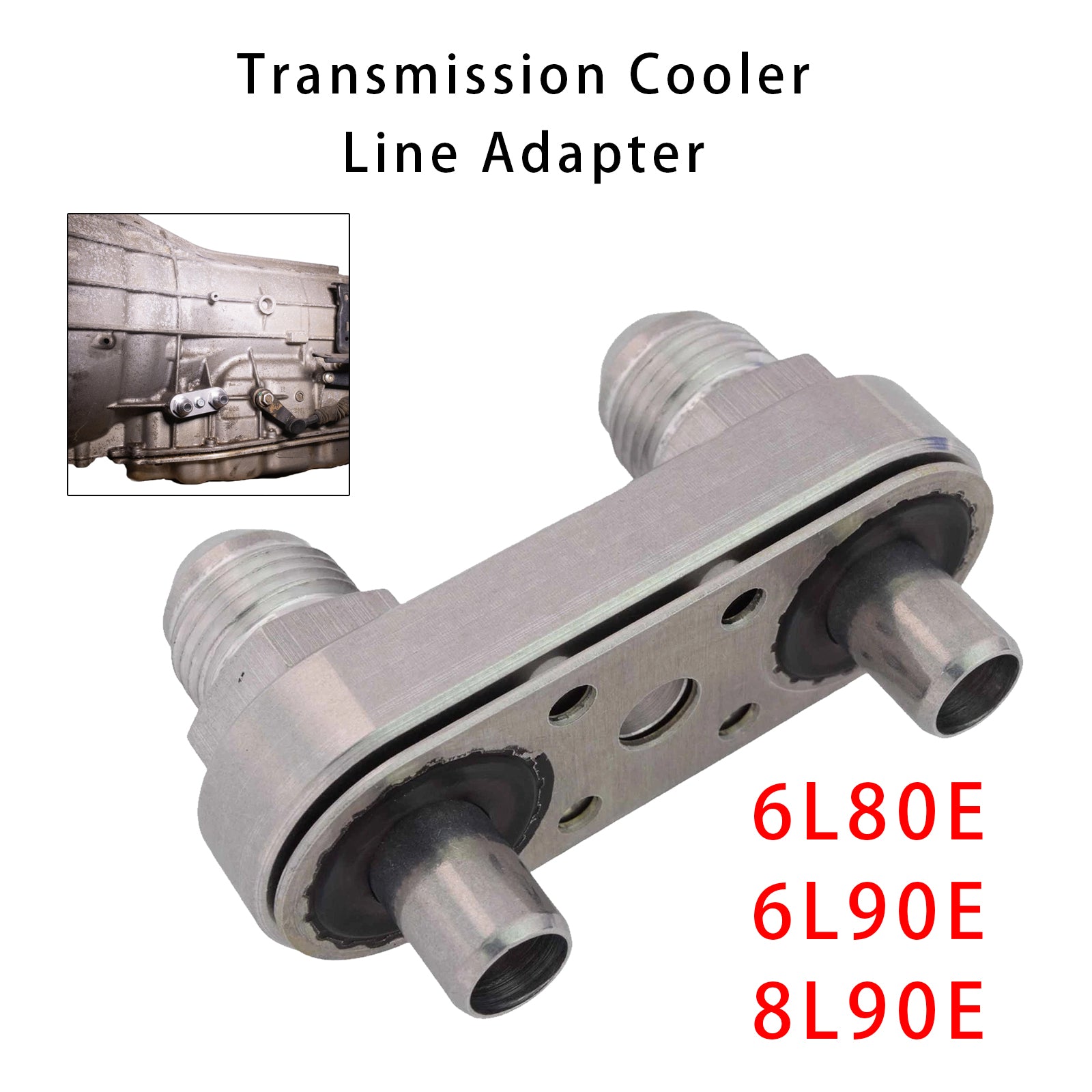 6L80E 6L90E 8L90E Transmission Cooler Line Adapter Plate with 8AN Fittings Seal