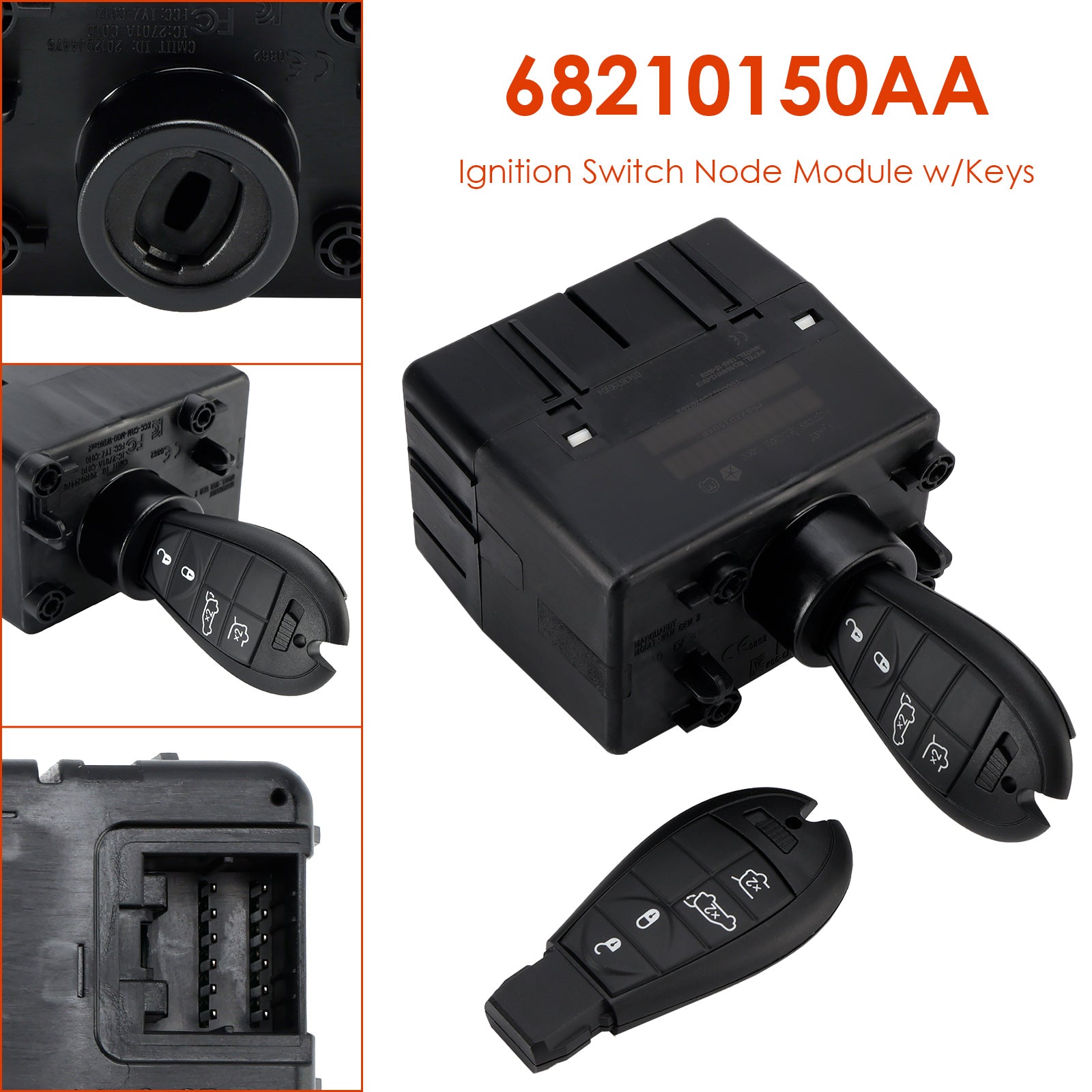 2009-2015 Dodge Ram 1500 2500 3500 Wireless Ignition Switch Node Module w/Keys 68210150AA 68210150AB