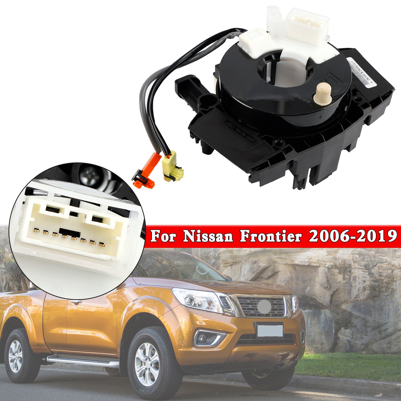 25560-9BH3A 2006-2019 Nissan Frontier Clock Spring+2 Wires Small Open Center