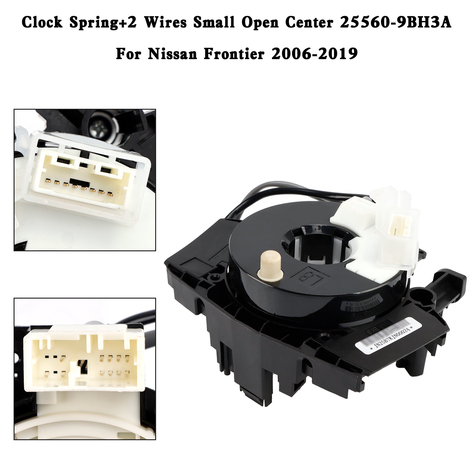25560-9BH3A 2006-2019 Nissan Frontier Clock Spring+2 Wires Small Open Center