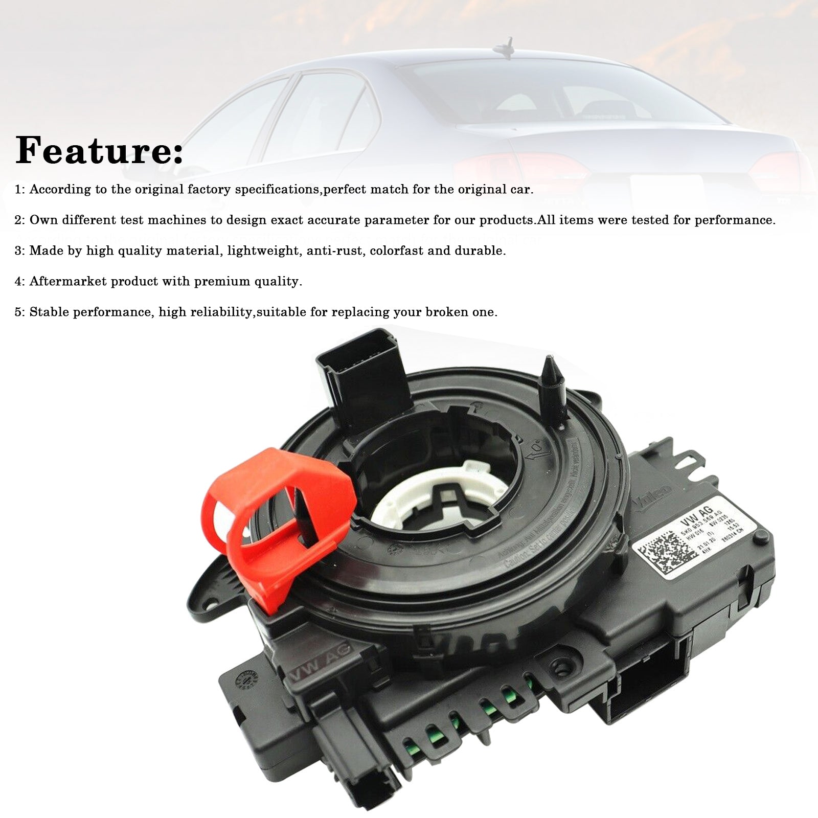 2010 -2015 Volkswagen Tiguan Tulan Seat Altea Leon Resorte de reloj 5K0953569AG 5K0953569AK