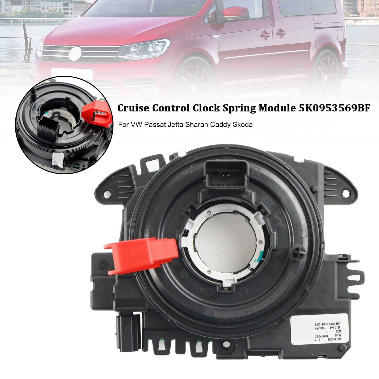 5K0953569BF VW Sharan Syncro 4motion 2016-2023 Cruise Control Clock Spring Module 5K0953569BC
