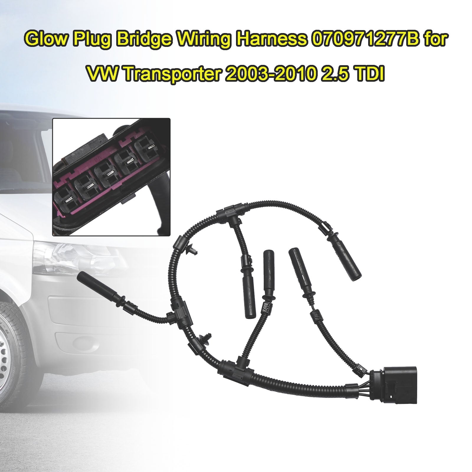 Glow Plug Bridge Wiring Harness 070971277B for VW Transporter 2003-2010 2.5 TDI