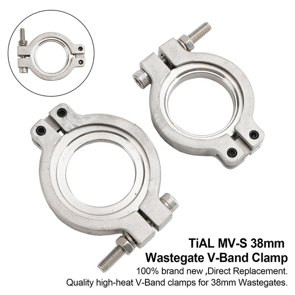 2 قطعة TiAL MV-S 38 مللي متر Wastegate V-Band Clamp Set Kit مع مسامير وصواميل وأختام عام