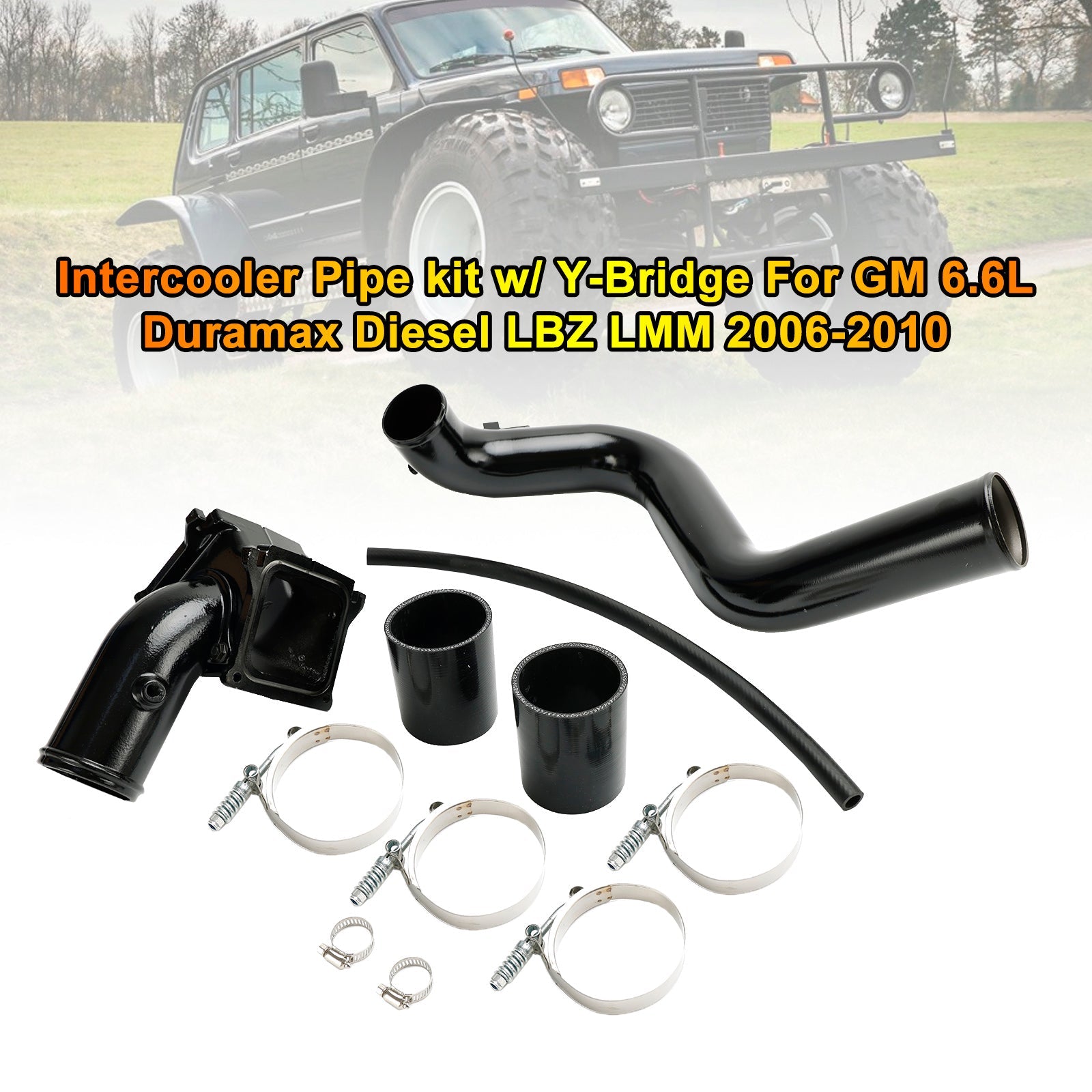 2007.5-2010 LMM VIN Código 6 Kit de tubería intercooler con puente Y genérico