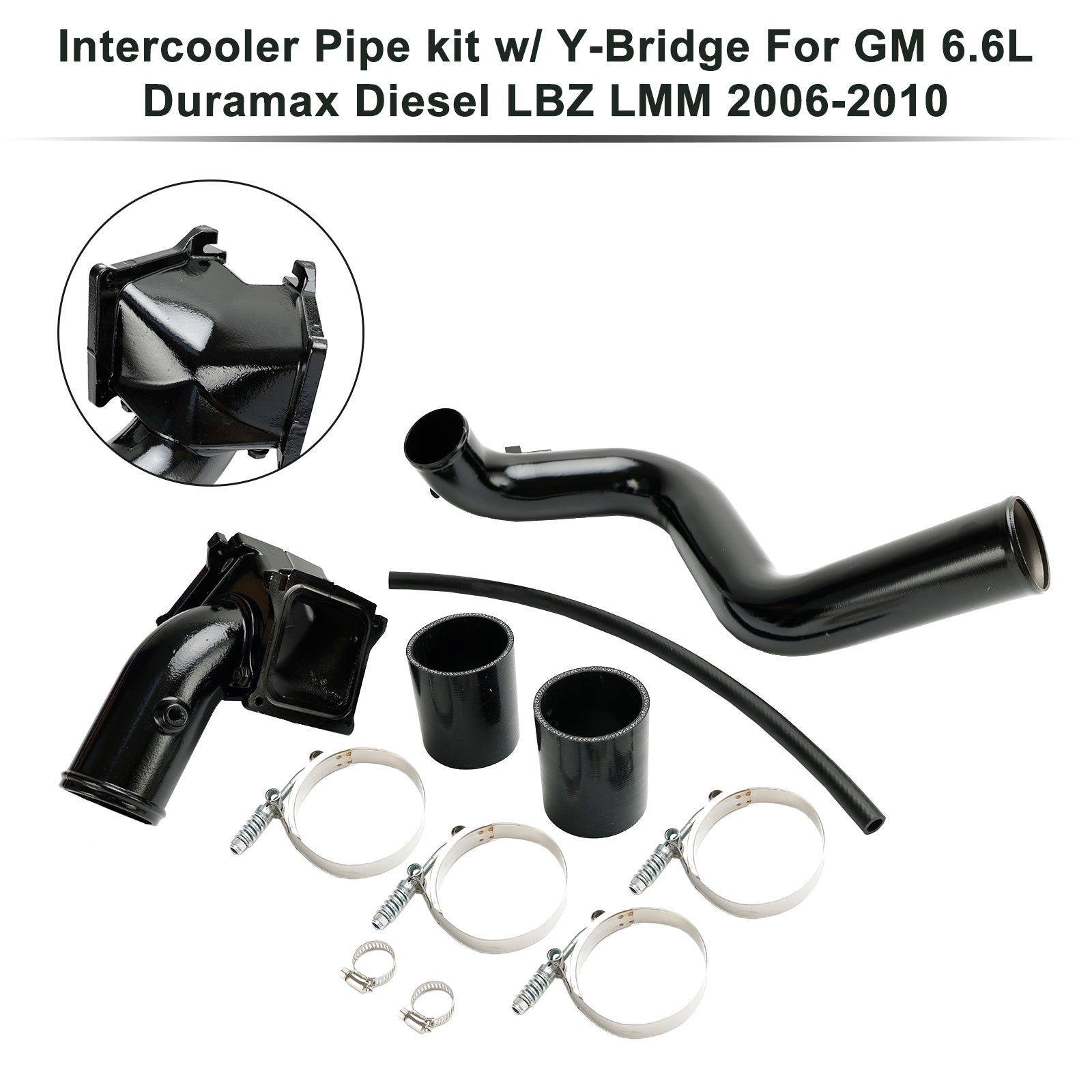 2007.5-2010 LMM VIN Código 6 Kit de tubería intercooler con puente Y genérico