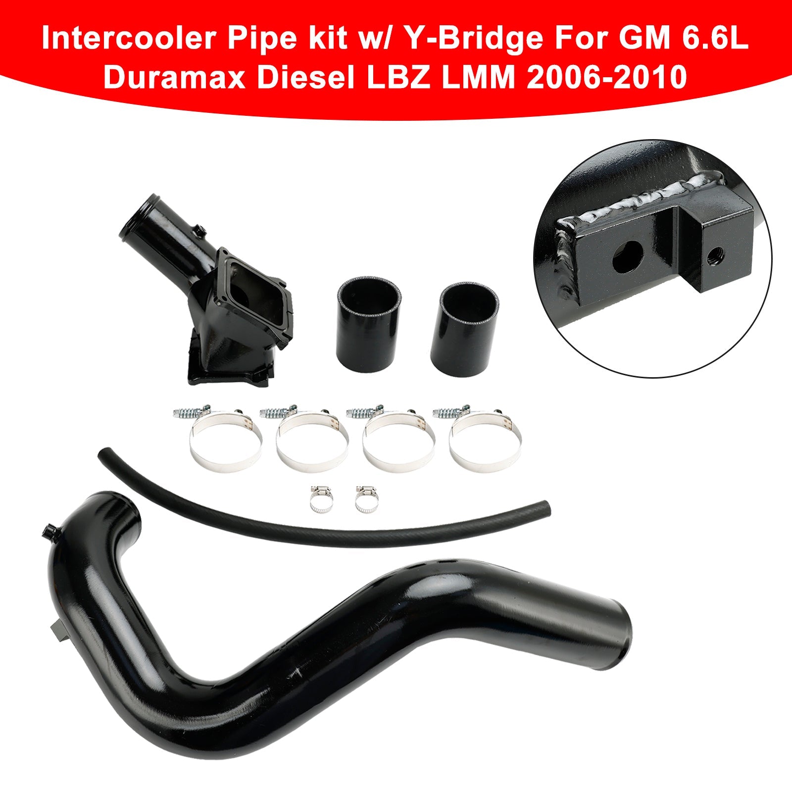 2007.5-2010 LMM VIN Código 6 Kit de tubería intercooler con puente Y genérico