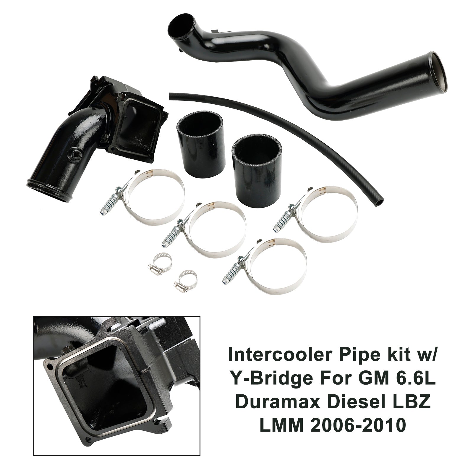 2007.5-2010 LMM VIN Código 6 Kit de tubería intercooler con puente Y genérico