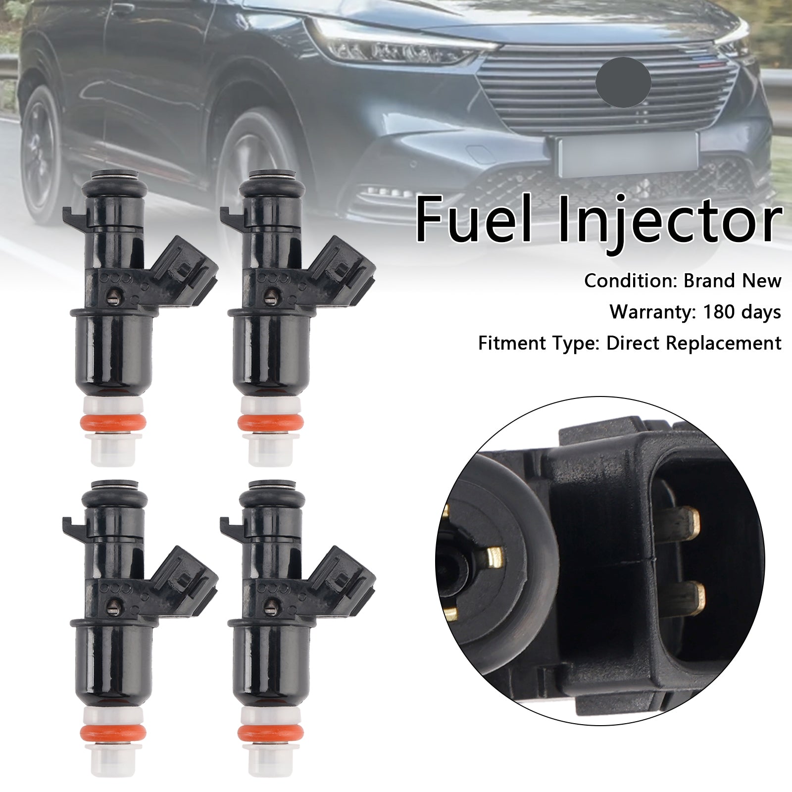 4PCS Fuel Injector 16450-RWK-003 Fit Honda HR-V 2016-2022 Fit Honda Civic