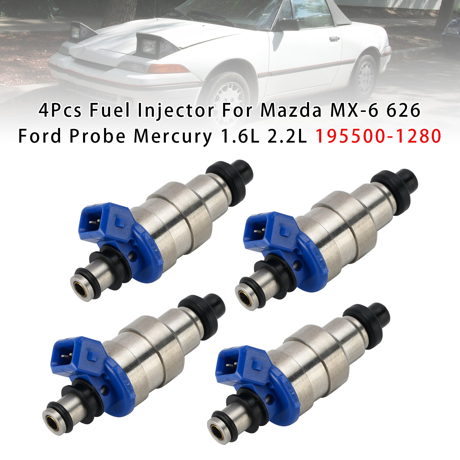 1988-1989 Mazda MX-6 DX/LX Coupe 2-Door 2.2L 4Pcs Fuel Injector 1955001280