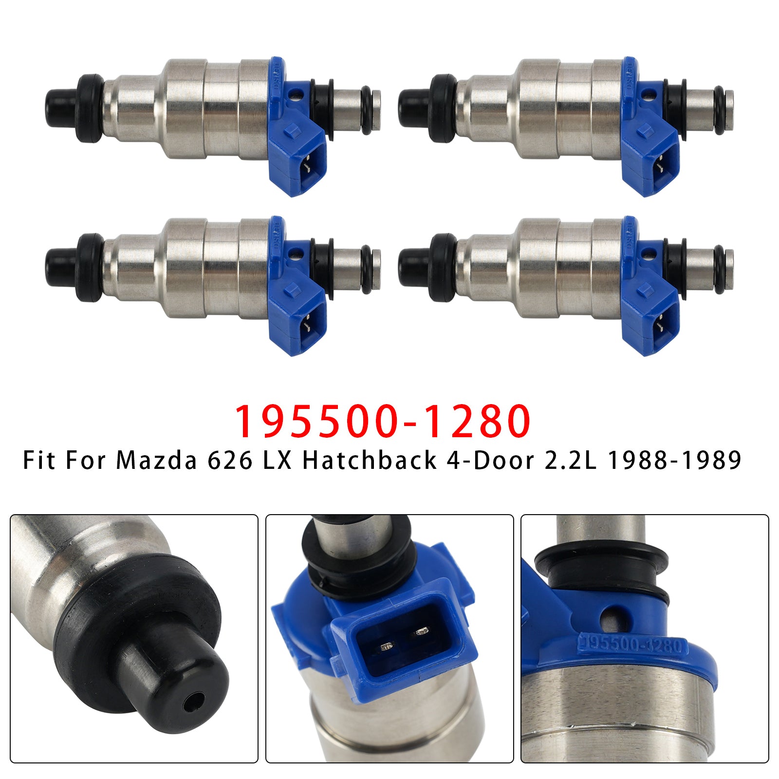 1988-1989 Mazda 626 LX Hatchback 4-Door 2.2L 4Pcs Fuel Injector E92Z9F593A