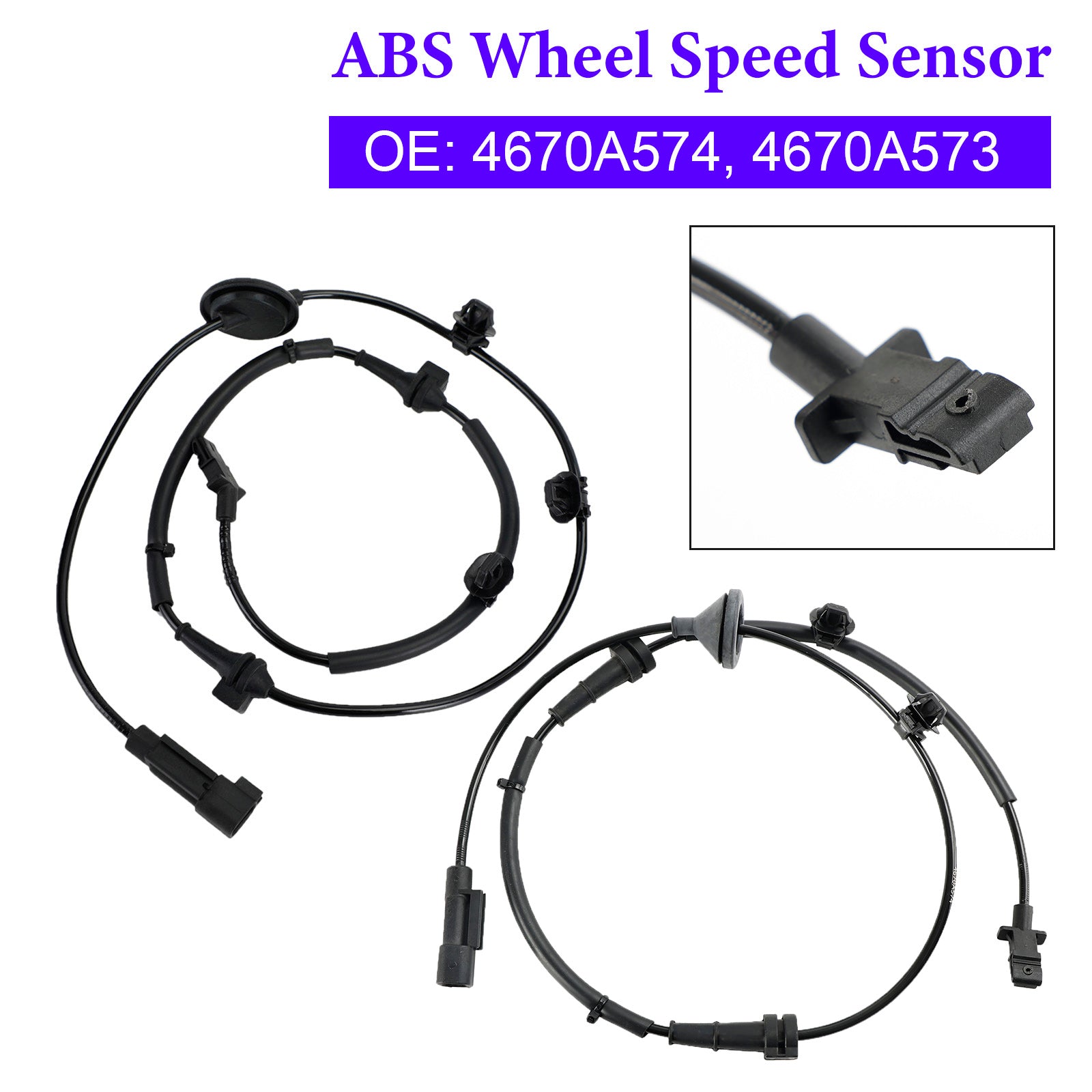 2Pcs Rear Left & Right ABS Speed Sensor For Mitsubishi Outlander III 2010-On