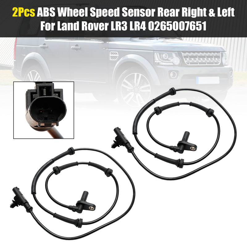 2 uds ABS Sensor de velocidad de rueda trasera derecha e izquierda para Land Rover LR3 LR4 0265007651