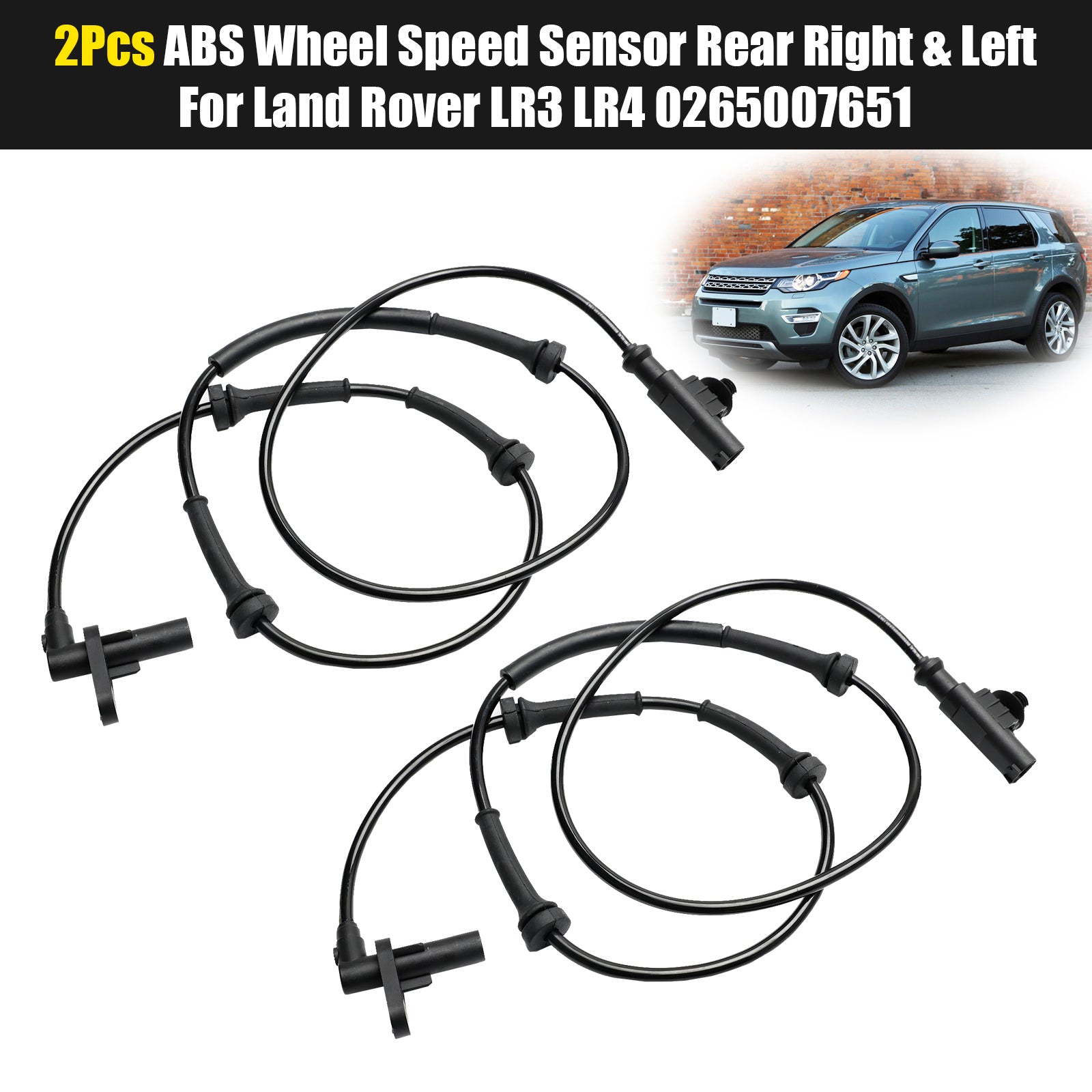 2Pcs ABS Wheel Speed Sensor Rear Right & Left For Land Rover LR3 LR4 0265007651