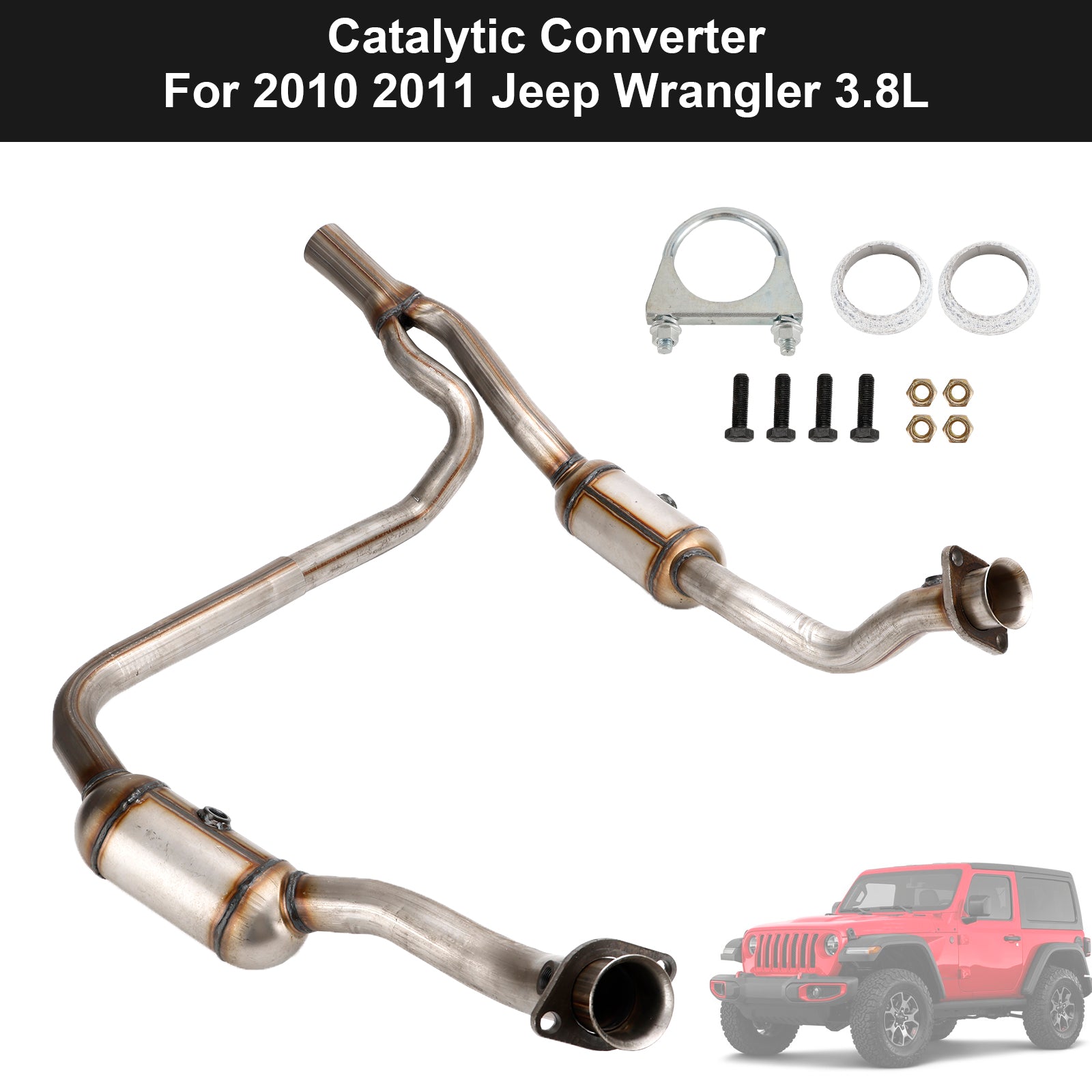 2010 2011 Jeep Wrangler 3.8L Catalytic Converter Complete Set 50498 Generic