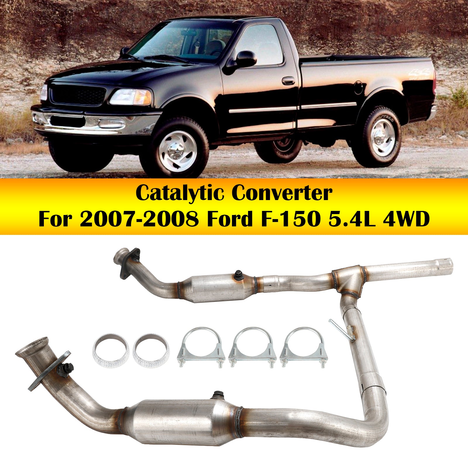 Left & Right Catalytic Converter 53569 50553 For 2006-2008 Ford F-150 5.4L 4WD