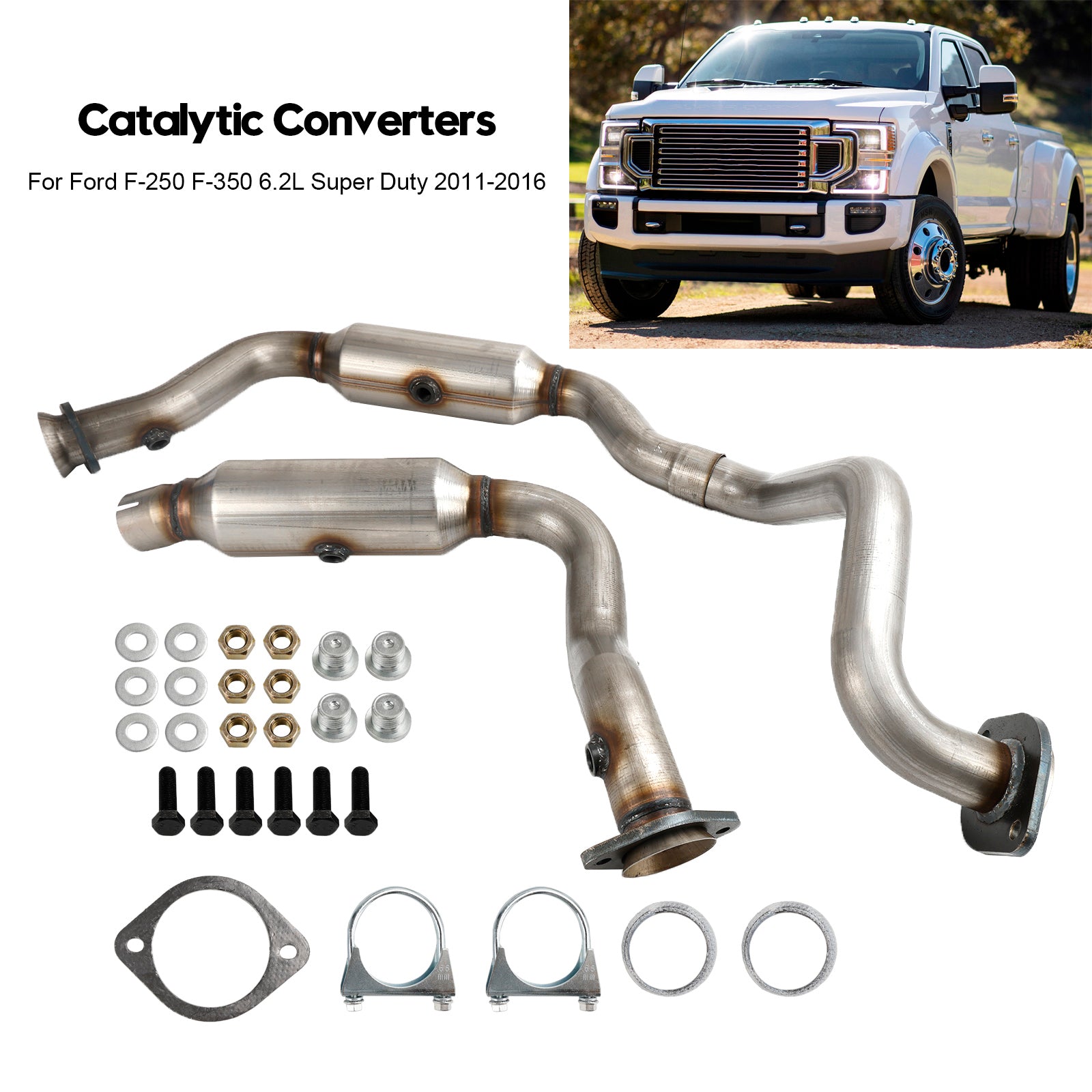 Both Sides Catalytic Converters For Ford F-250 F-350 6.2L Super Duty 2011-2016