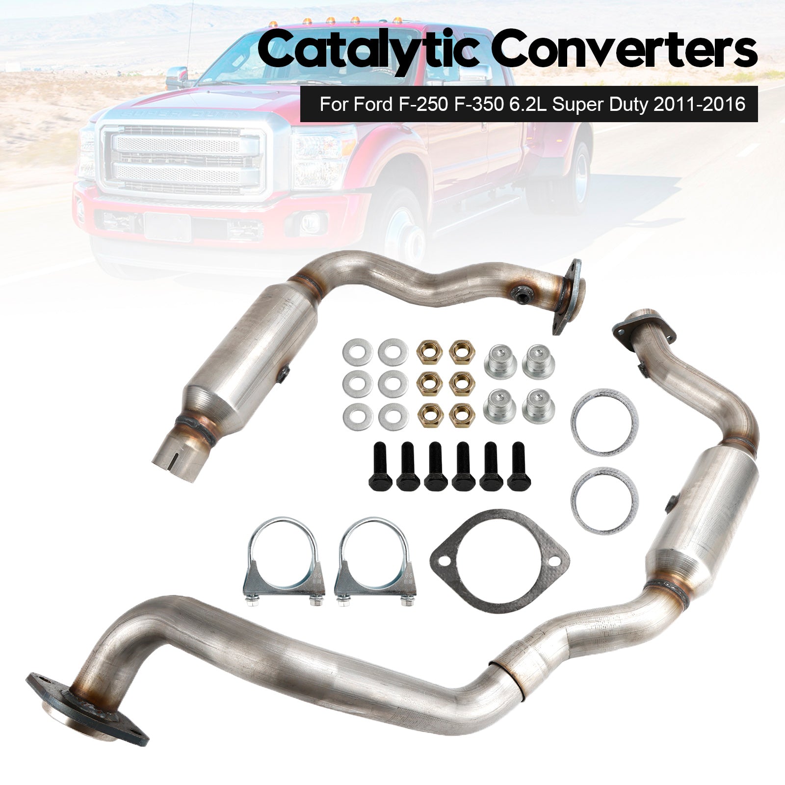 Both Sides Catalytic Converters For Ford F-250 F-350 6.2L Super Duty 2011-2016