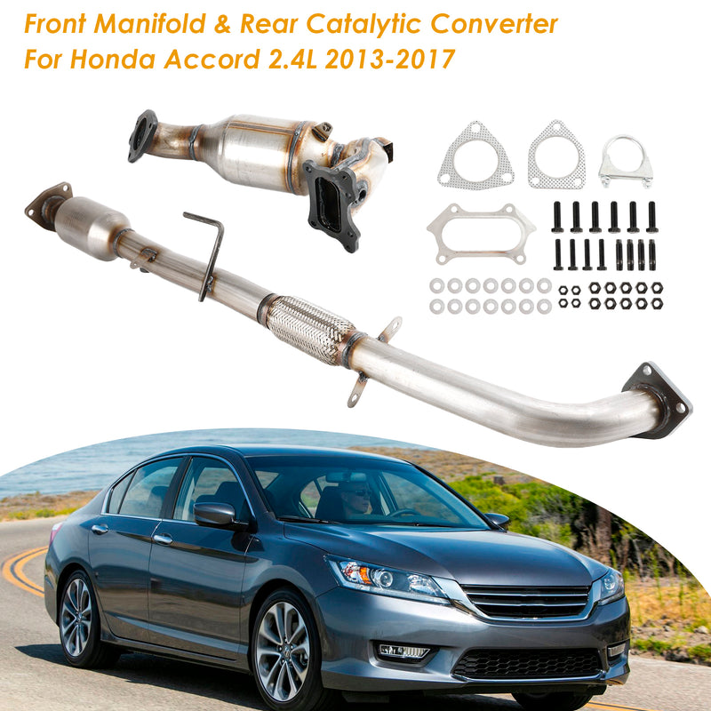 Front Manifold & Rear Catalytic Converter For Honda Accord 2.4L 2013-2017