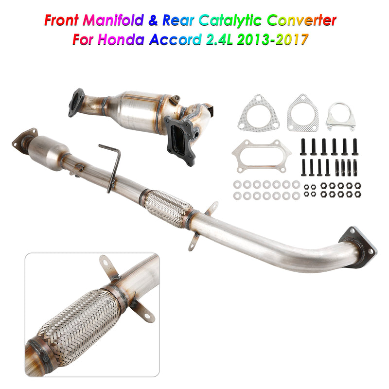 Front Manifold & Rear Catalytic Converter For Honda Accord 2.4L 2013-2017