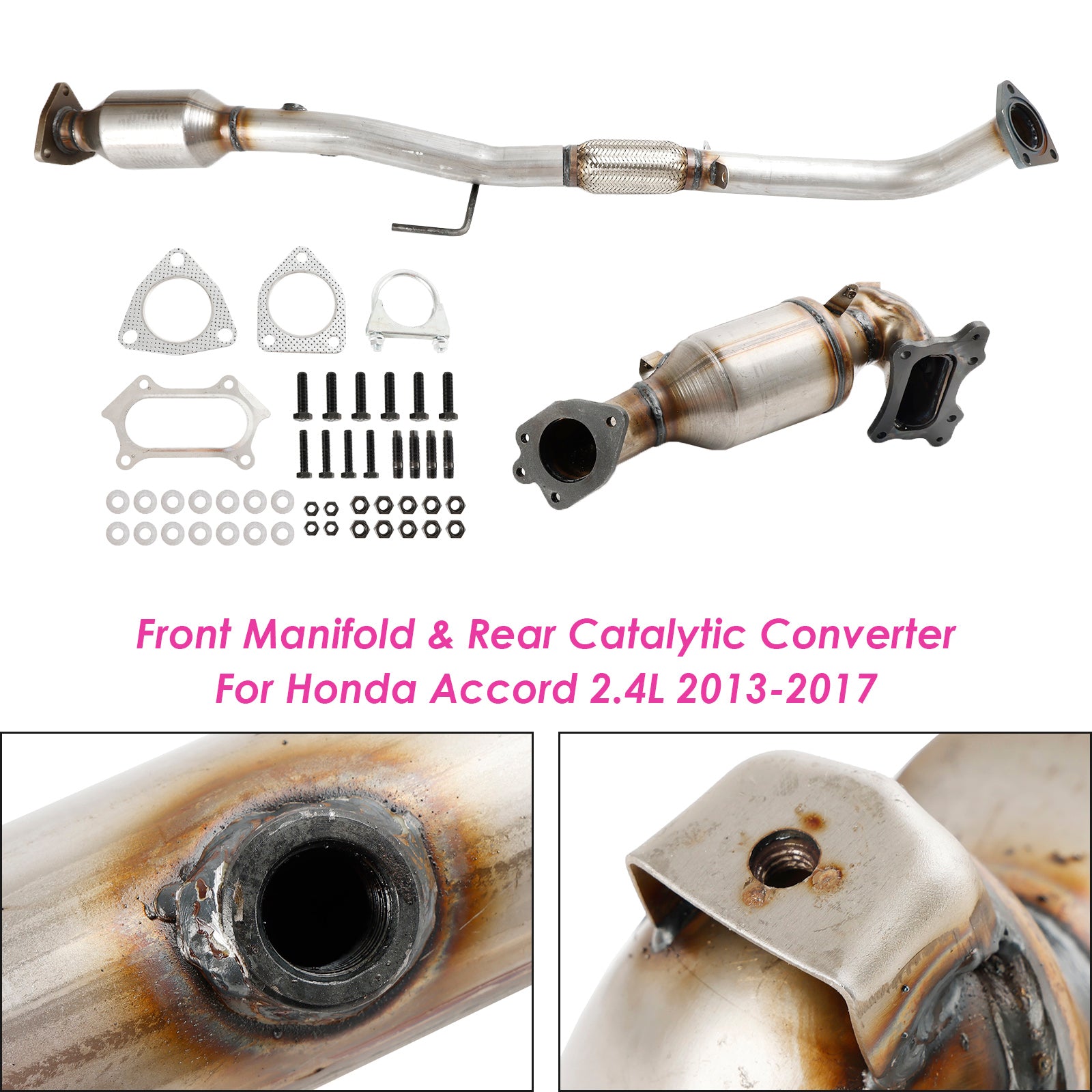 Front Manifold & Rear Catalytic Converter For Honda Accord 2.4L 2013-2017