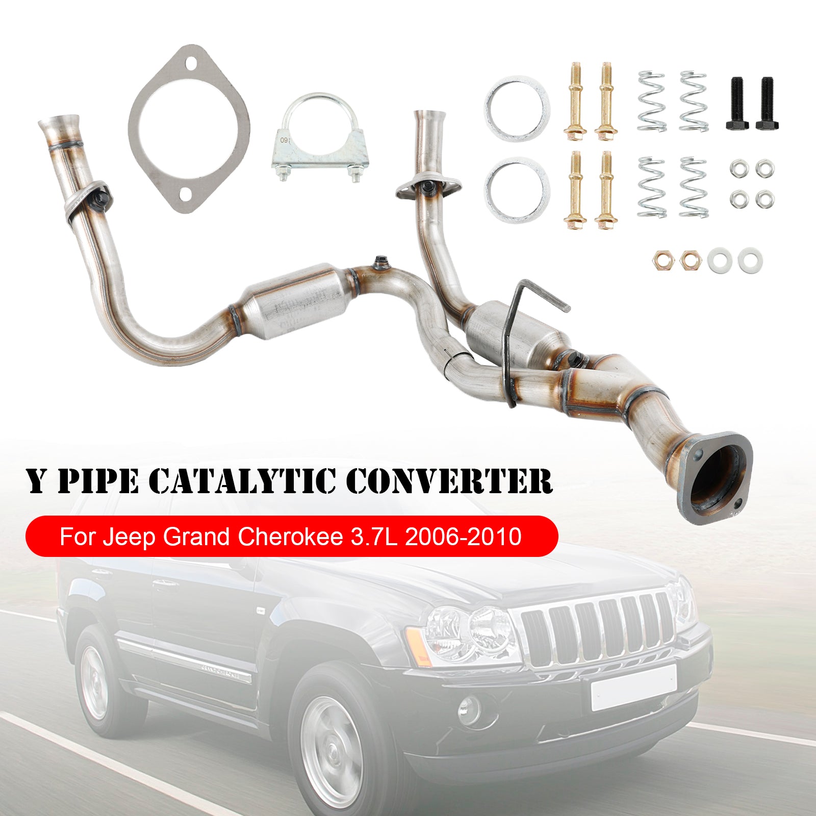 Y pipe with Catalytic Converters For Jeep Grand Cherokee 3.7L 2006-2010