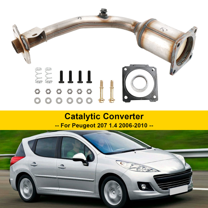 Front Catalytic Converter w/Fitting Kit For Peugeot 207 1.4 2006-2010