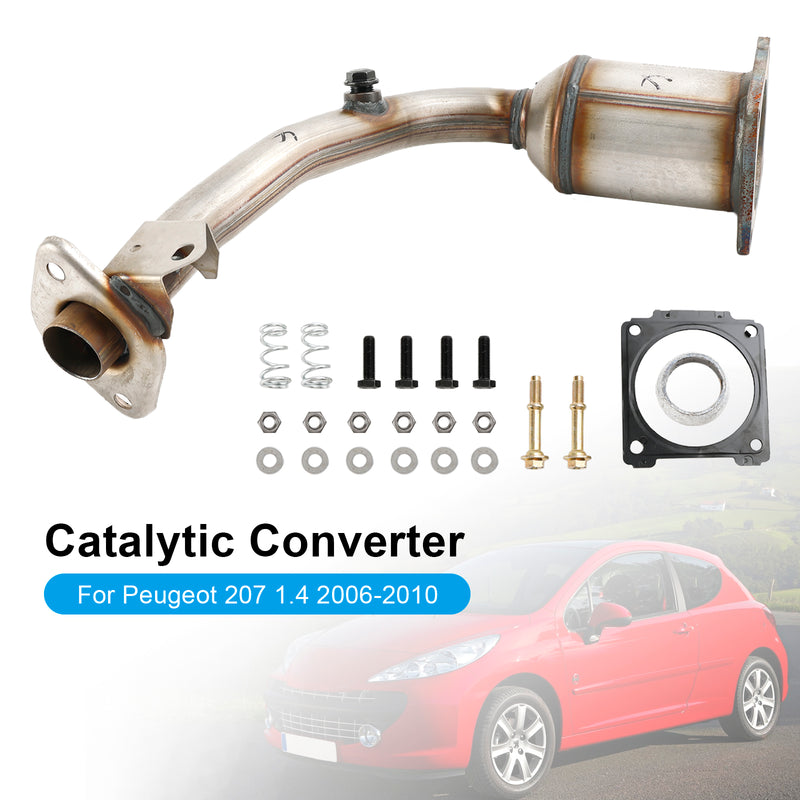 Front Catalytic Converter w/Fitting Kit For Peugeot 207 1.4 2006-2010