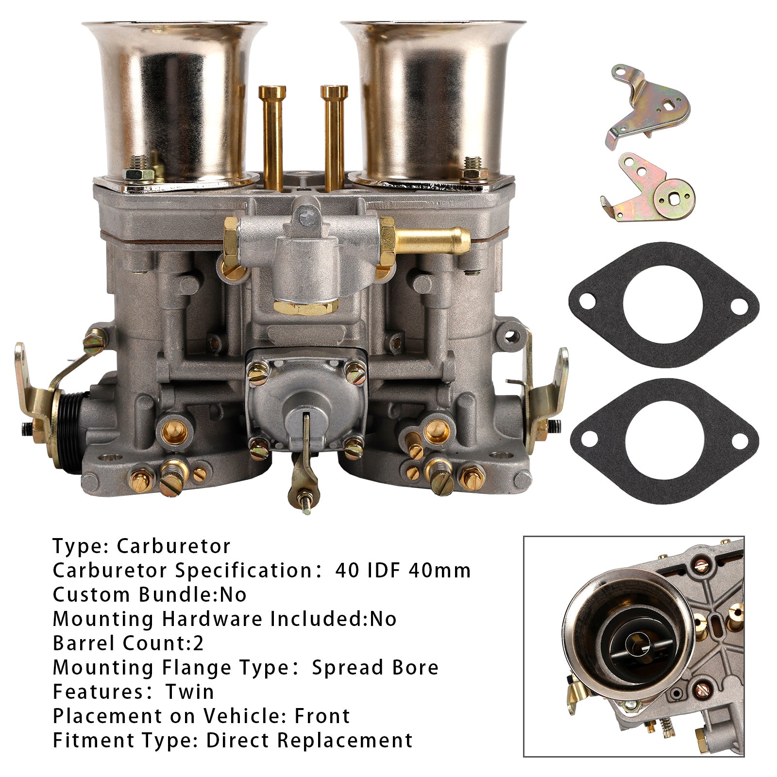 40mm IDF 40IDF Downdraft Carb Carburetor w Extended Fuel Bowl For Weber EMPI