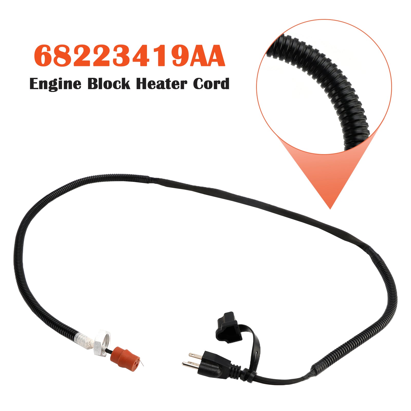 2013-2018 Dodge Ram 2500 3500 Engine Block Heater Cord 68223419AA