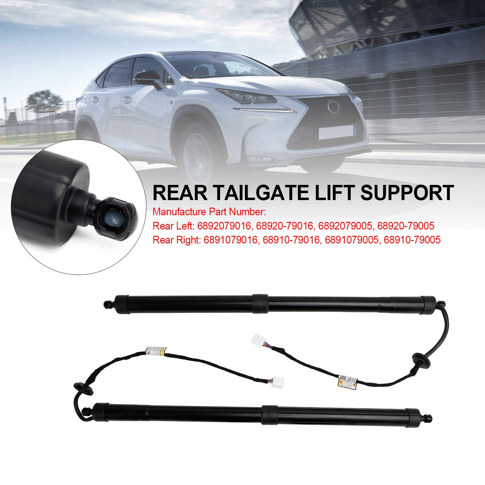 2PCS Rear Electric Tailgate Struts Fit Lexus NX200t NX300h 2.0L 2.5L 2015-2020