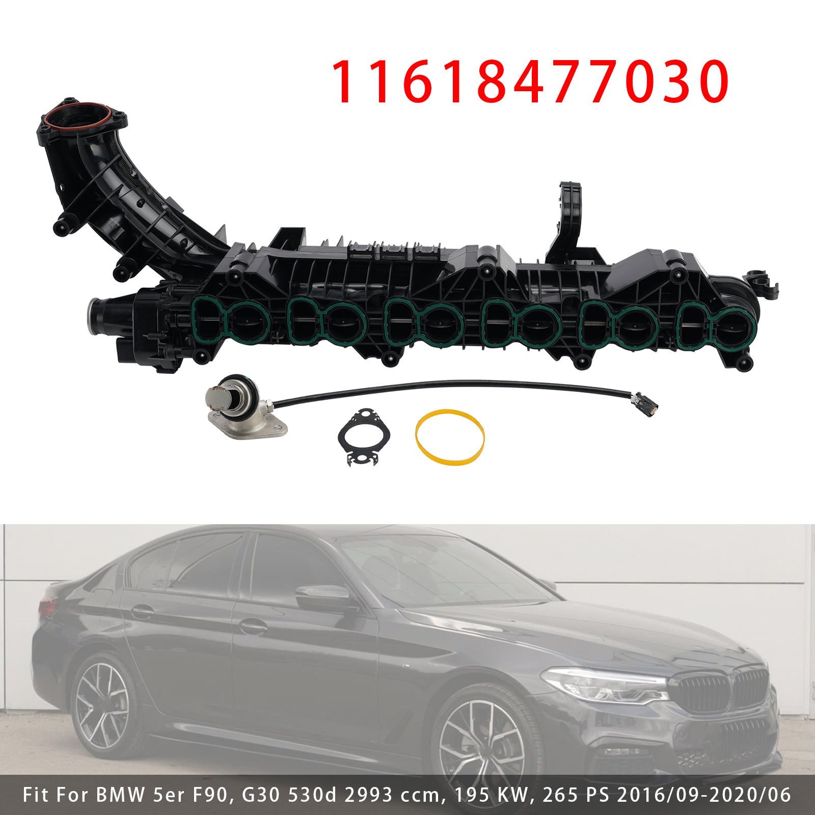 2015/09-2020/06 For BMW 7er G11, G12 730d 2993 ccm, 195 KW, 265 PS Inlet Intake Manifold With Motor 11618477030