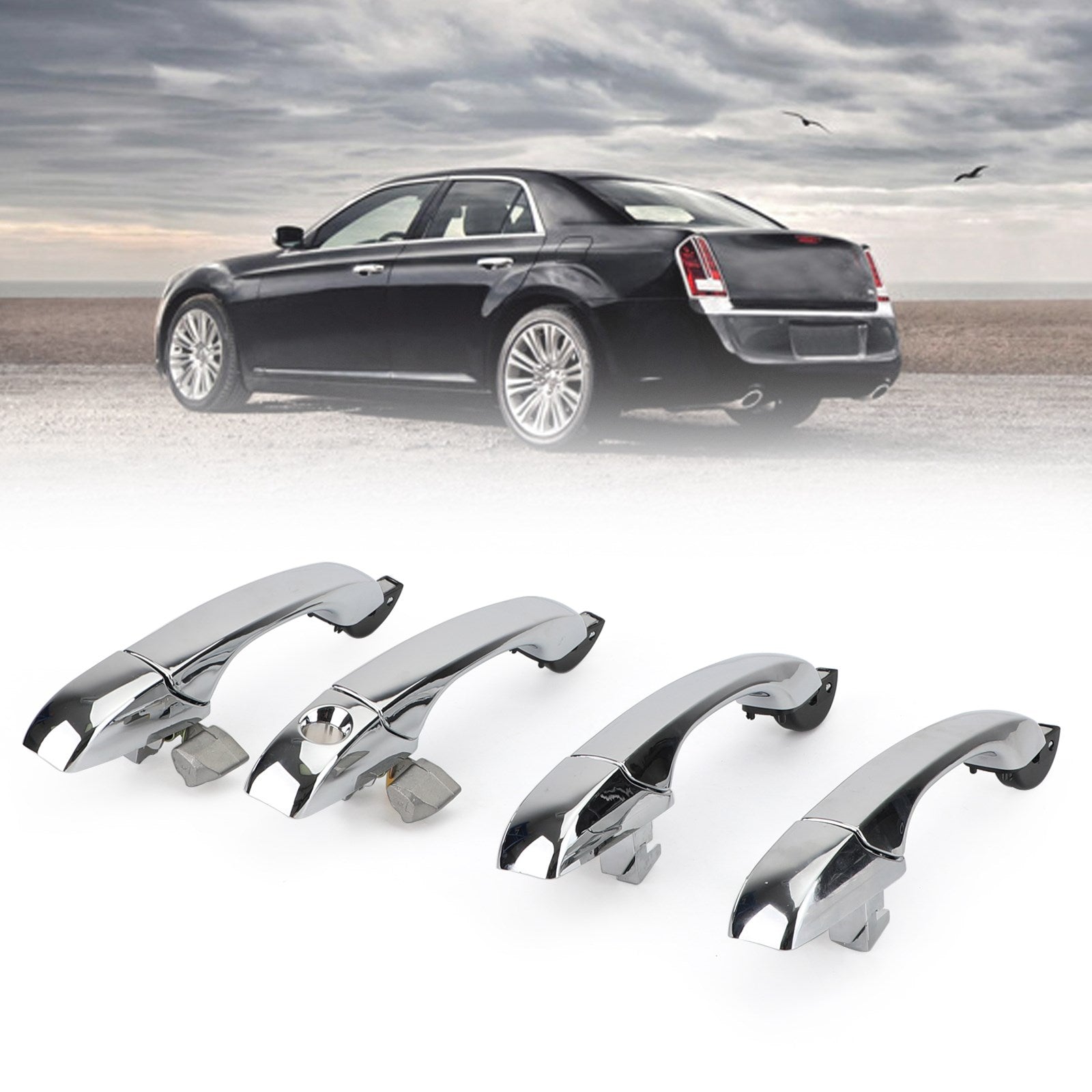 4x Exterior Door Handle 4589009AH Chrome For Chrysler 300 / 300C 2005-2010 AU