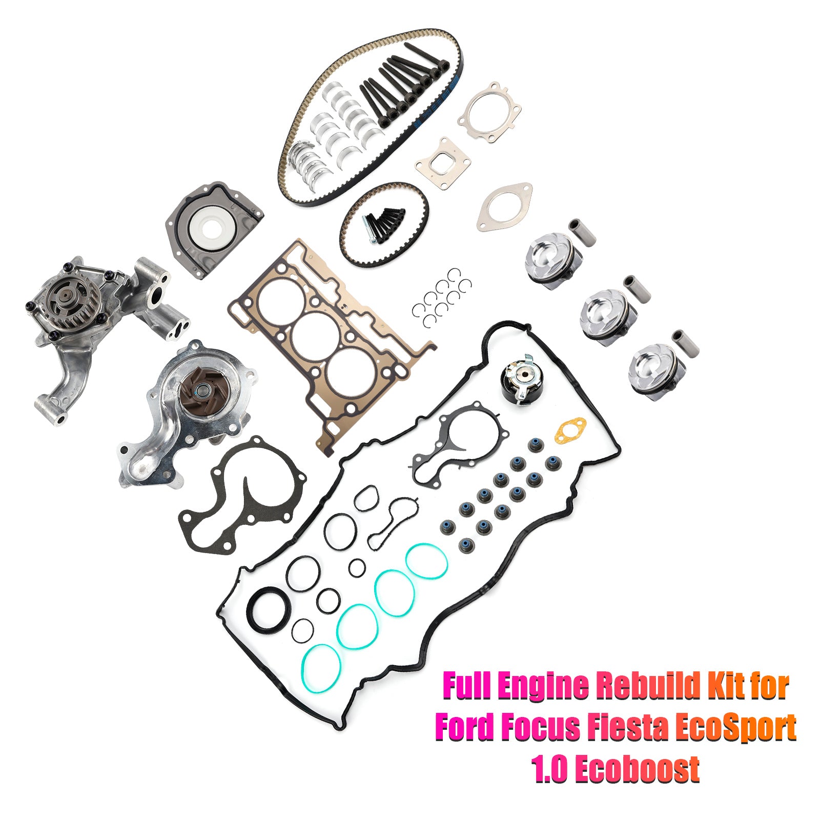 Ford B-Max, C-Max, Ecosport, Fiesta, Focus, Mondeo, Transit Connect, Transit Courier, Tourneo Connect, Tourneo Courier 1.0 Ecoboost Full Engine Rebuild Kit