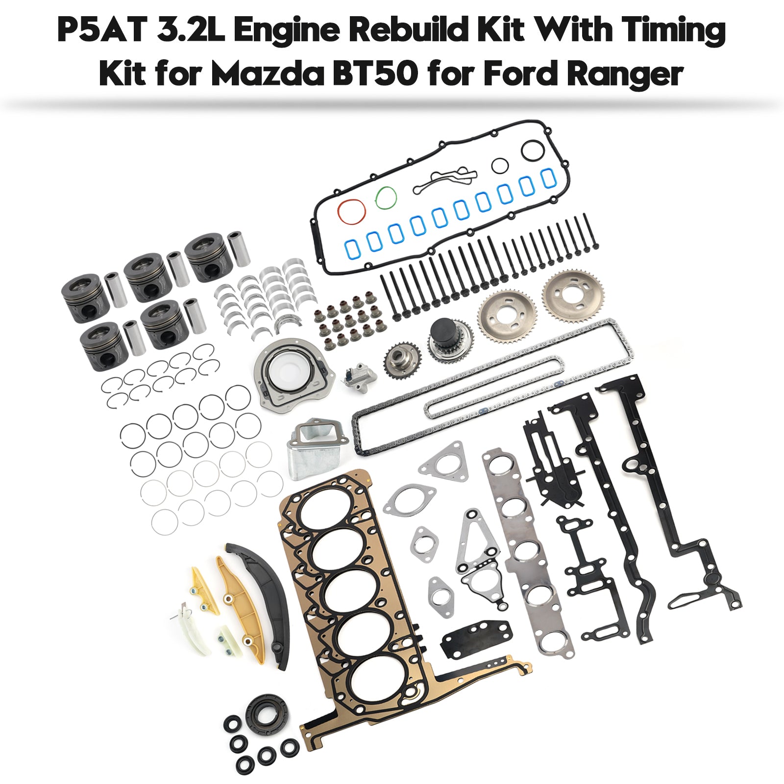 P5AT 3.2L Engine Rebuild Kit With Timing Kit for Mazda BT50 for Ford Ranger