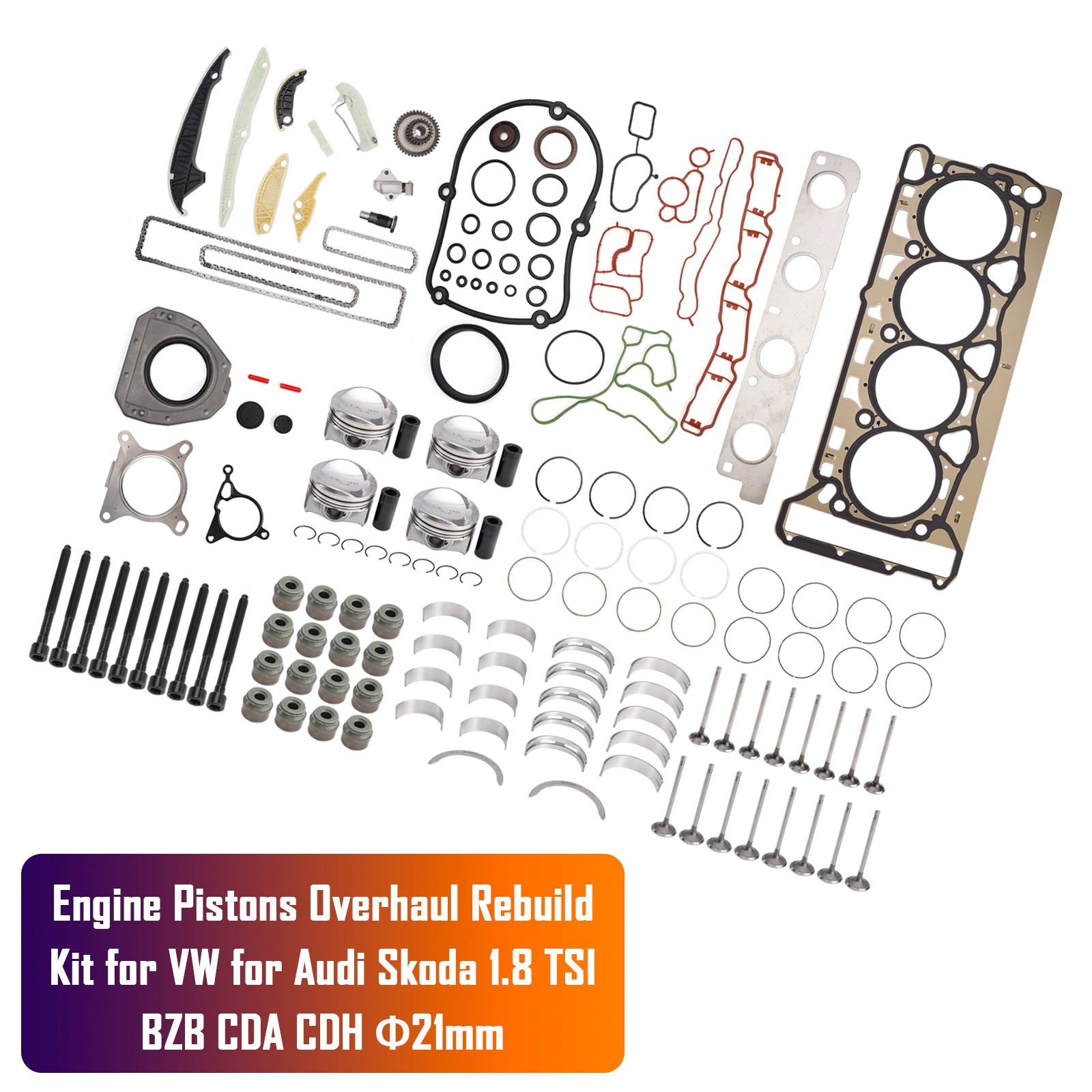 2008-2011 AUDI A5 1.8 TFSI CDHB Engine Pistons Overhaul Rebuild Kit 06H107065CP 06H109509Q
