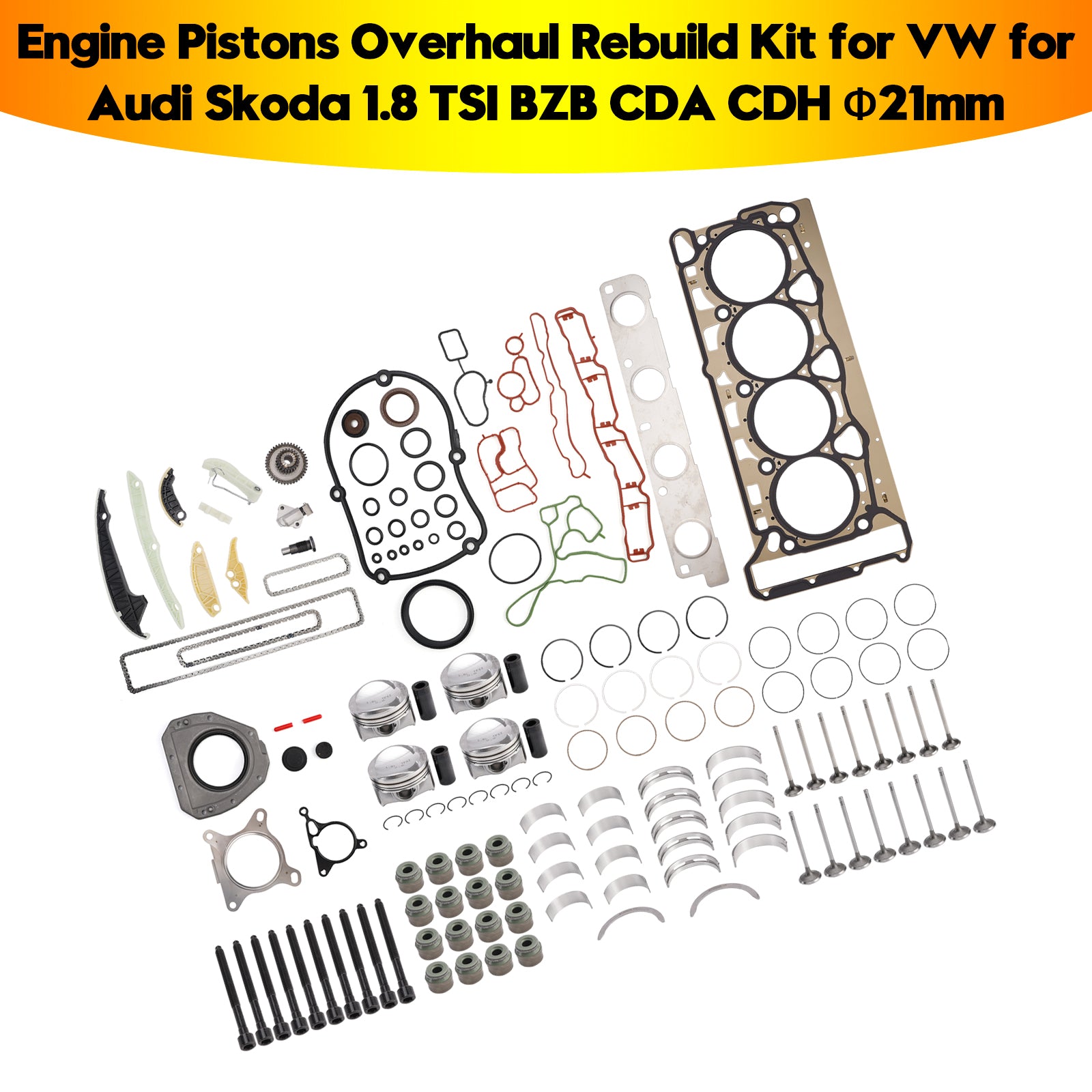 2008-2011 AUDI A5 1.8 TFSI CDHB Engine Pistons Overhaul Rebuild Kit 06H107065CP 06H109509Q