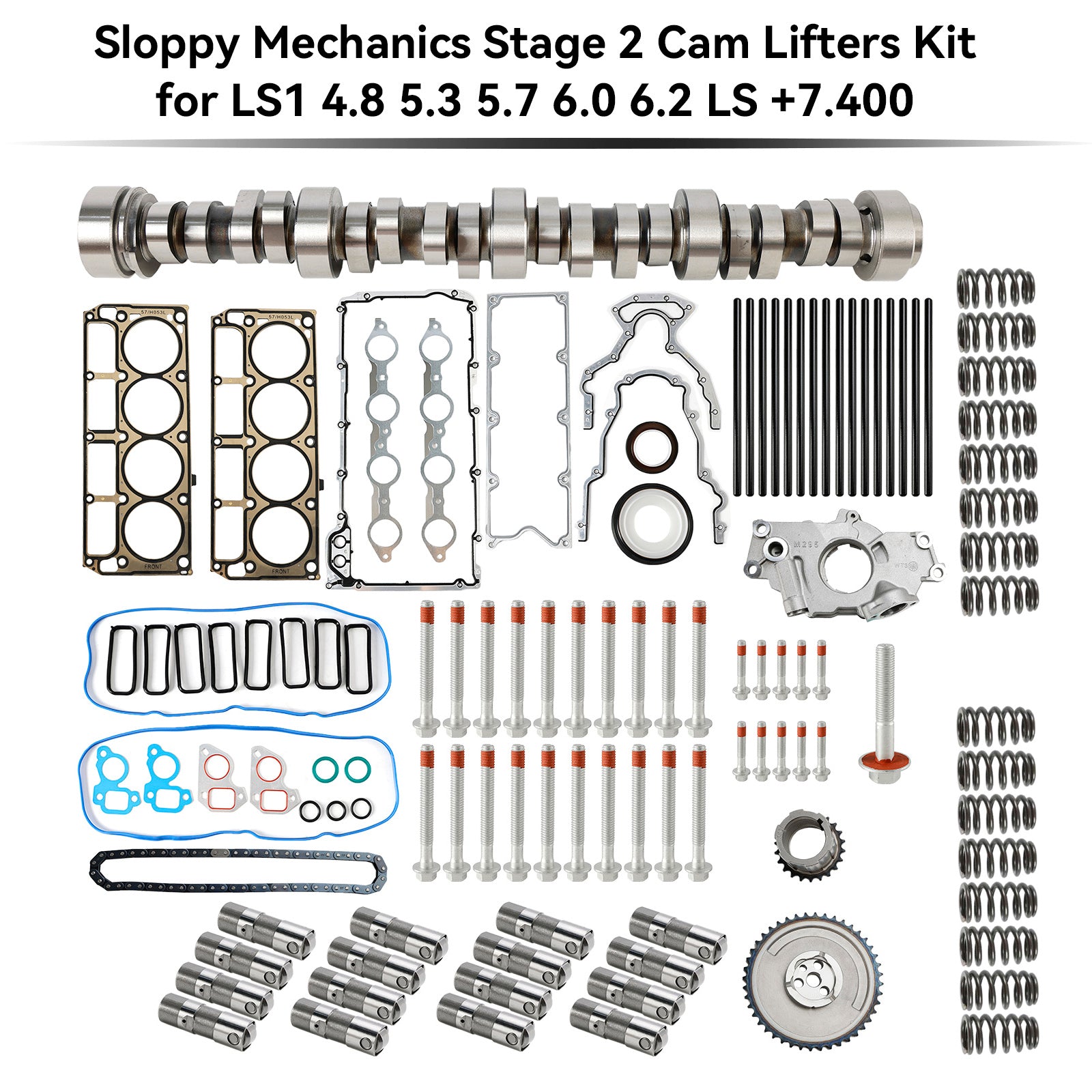 Sloppy Mechanics Stage 2 Cam Lifters Kit for LS1 4.8 5.3 5.7 6.0 6.2 LS +7.400