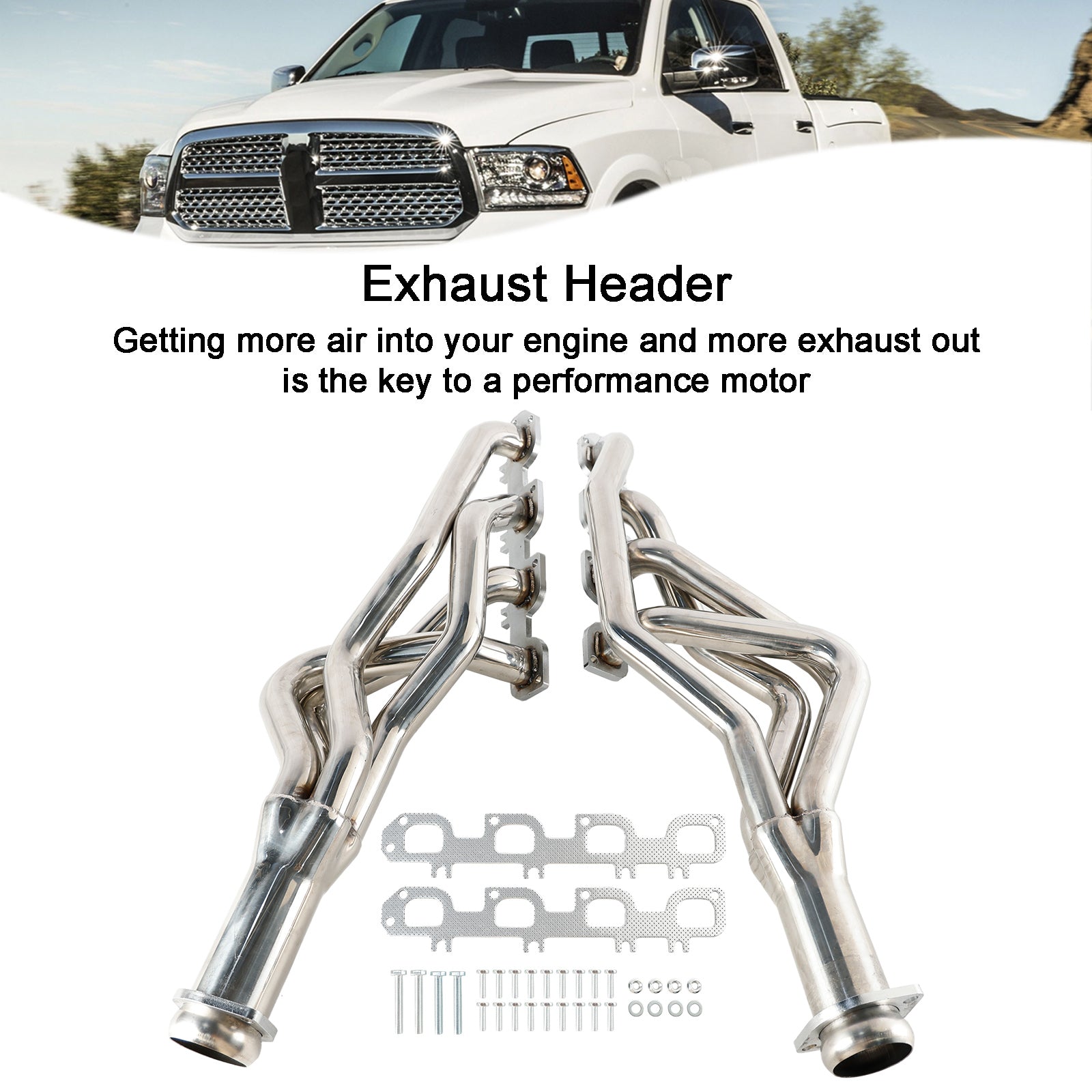 Dodge Ram 1500 5.7L 2009-18 Long Tube Stainless Header Manifold Exhaust