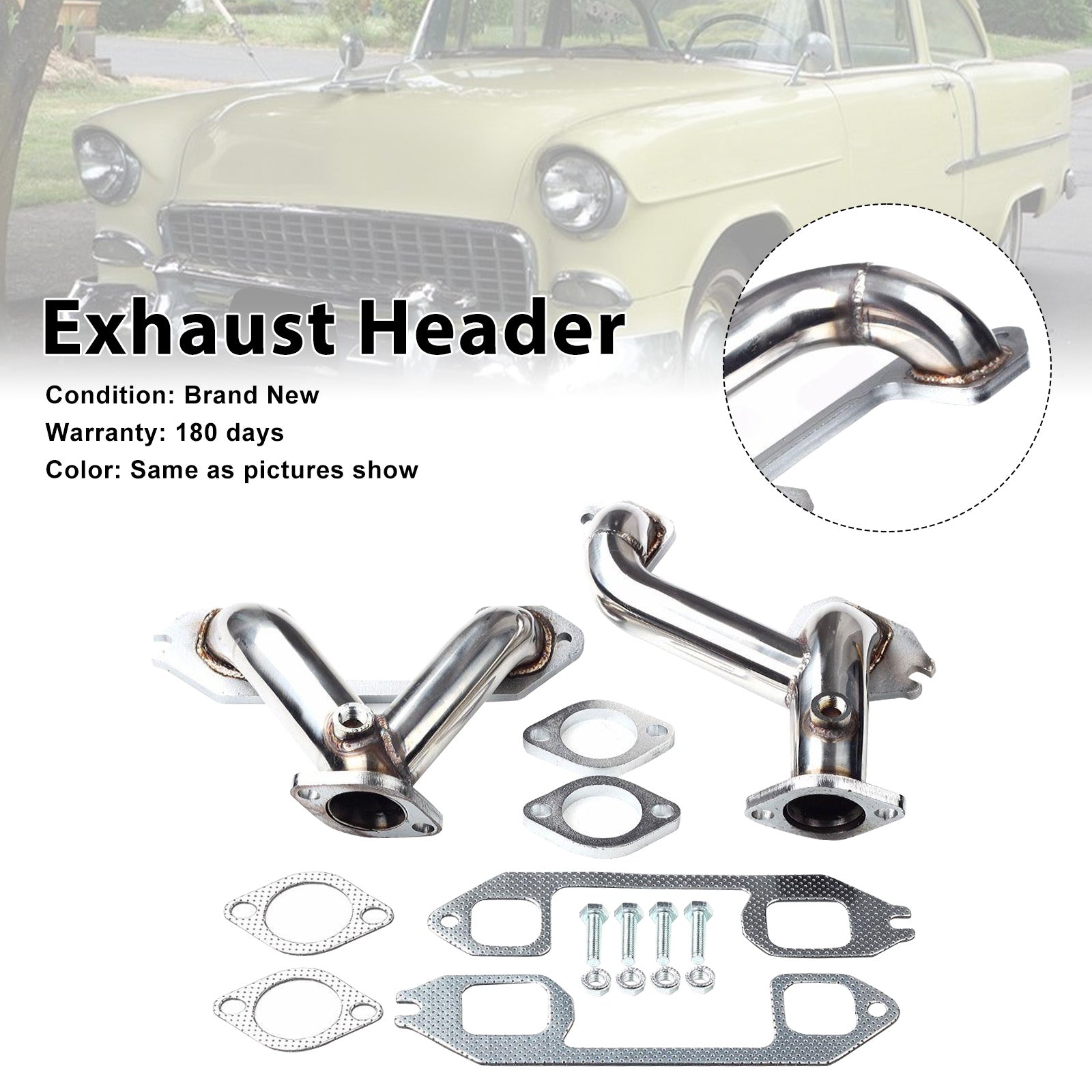 Stainless Steel Exhaust Manifold Header Fit Chevrolet 216/235/261 1937-1962