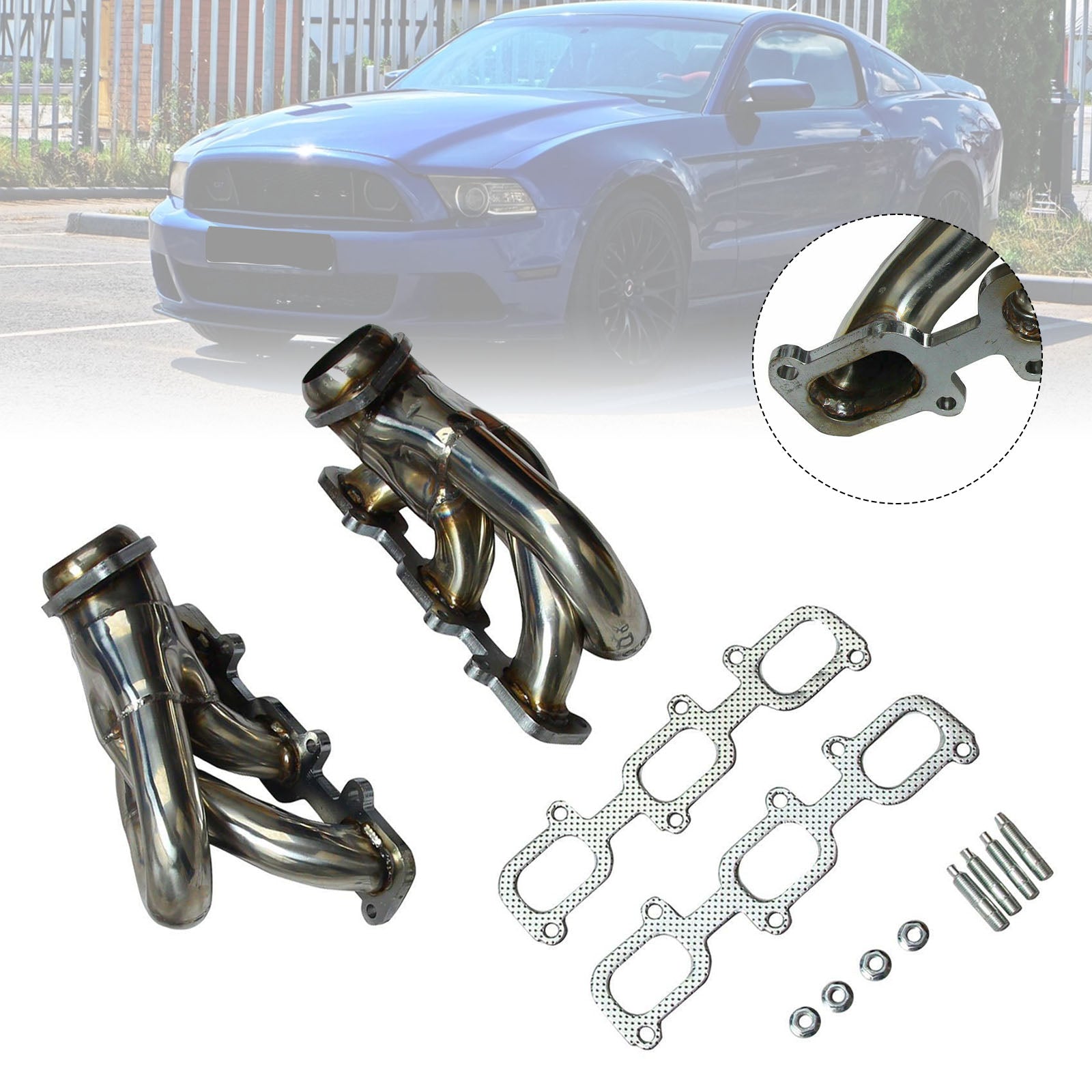 Stainless Steel Exhaust Manifold Header Fit Ford Mustang 3.7L V6 2011-2015
