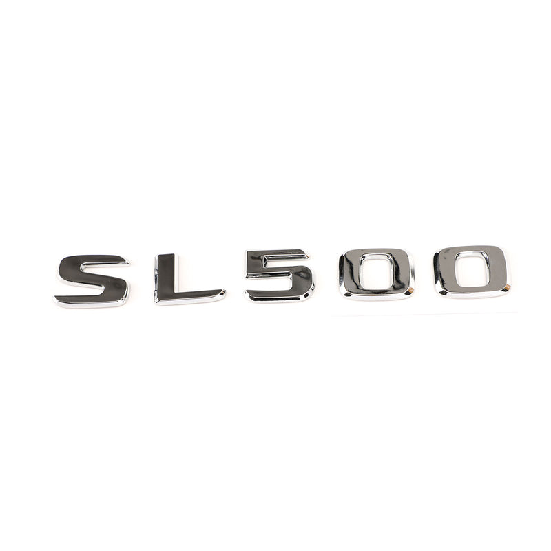 شارة شعار خلفي لصندوق السيارة من الكروم حرف Sl 500 لسيارة Mercedes R230 R231 Sl Sl500 Generic